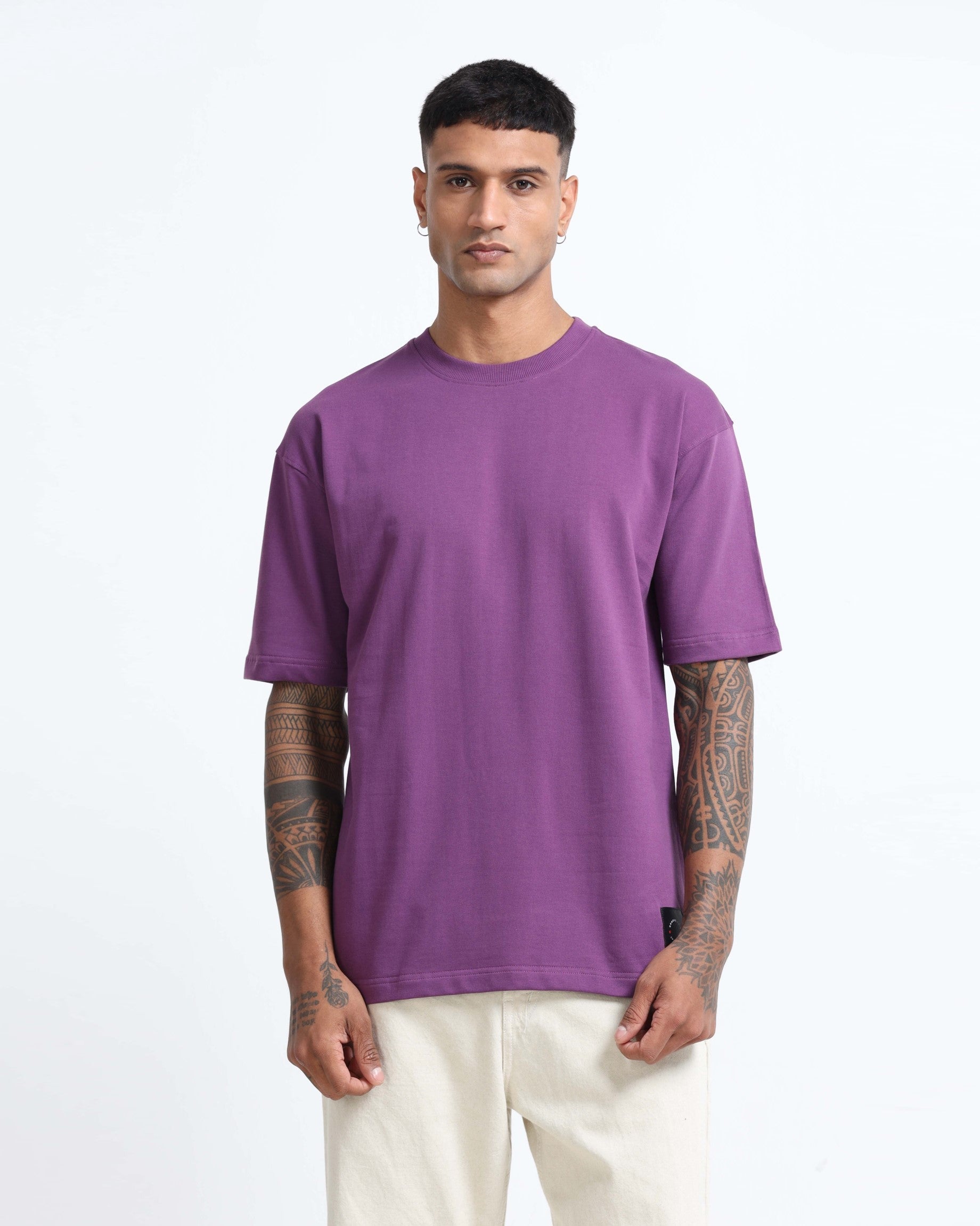 THE GROOVE Purple Basic Tee - Relaxed Fit