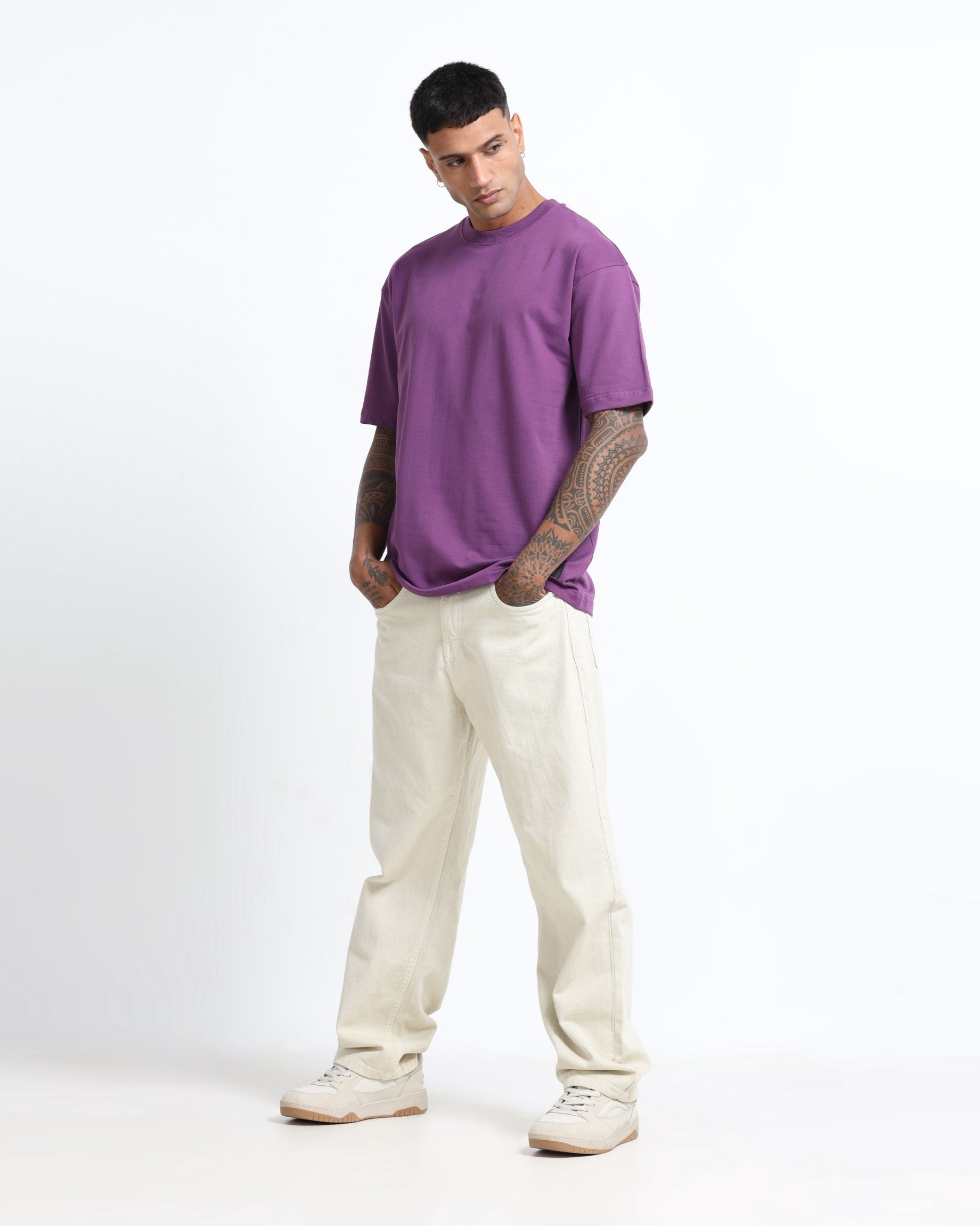 THE GROOVE Purple Basic Tee - Relaxed Fit