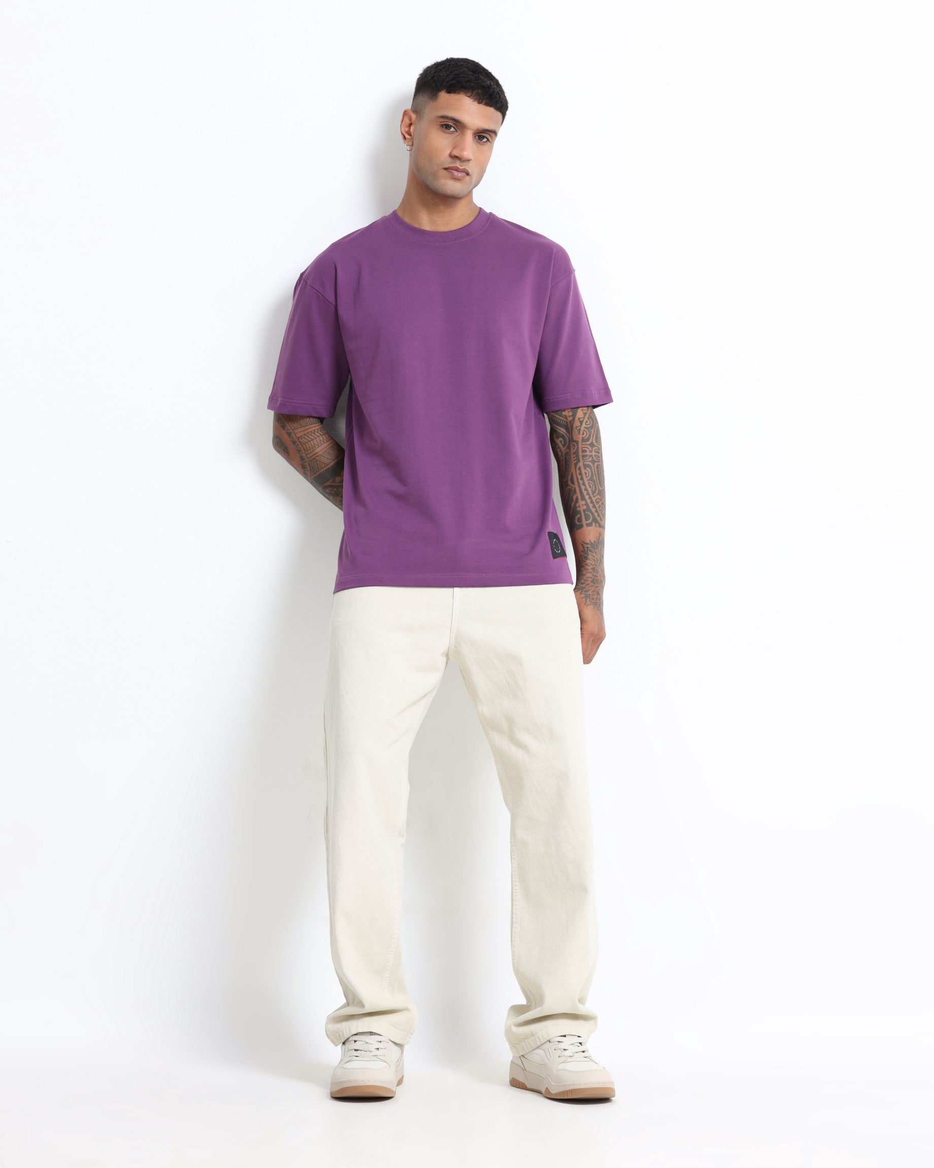 THE GROOVE Purple Basic Tee - Relaxed Fit