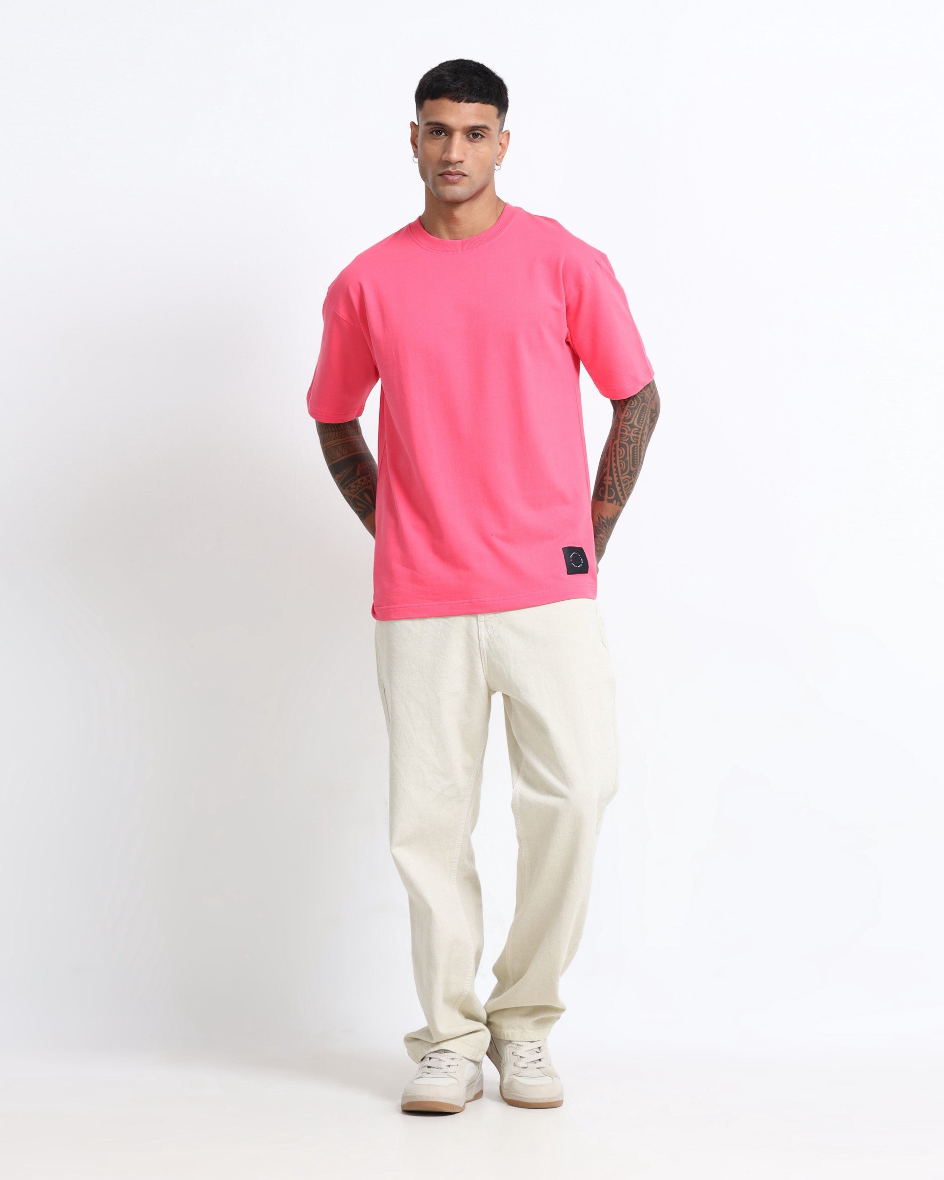 THE GROOVE Pink Basic Tee - Relaxed Fit