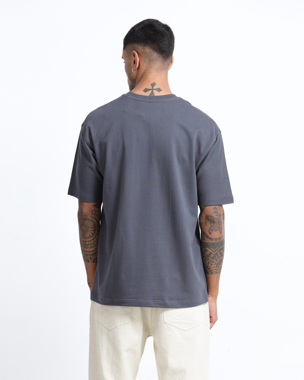 THE GROOVE Grey Basic Tee - Relaxed Fit