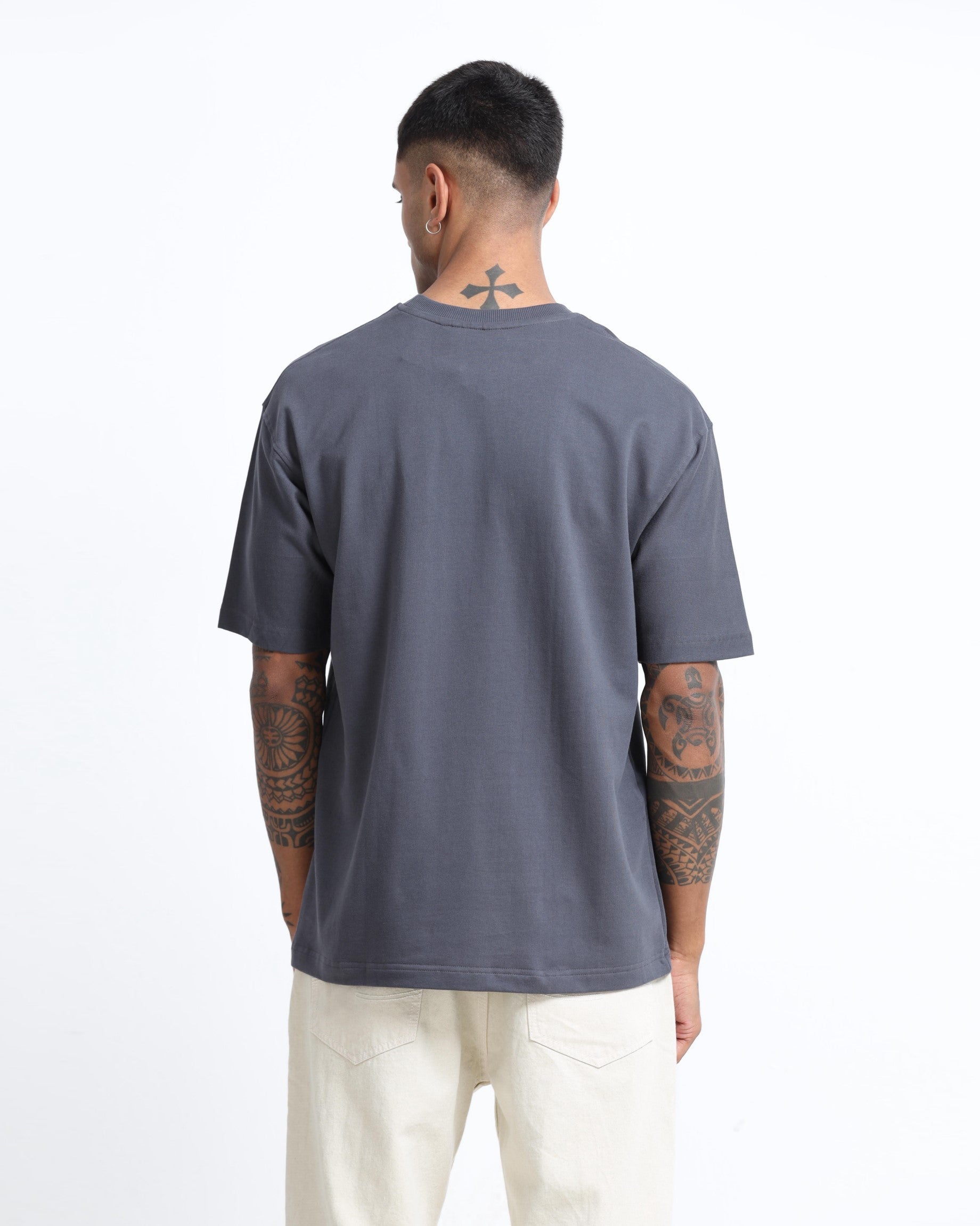 THE GROOVE Grey Basic Tee - Relaxed Fit