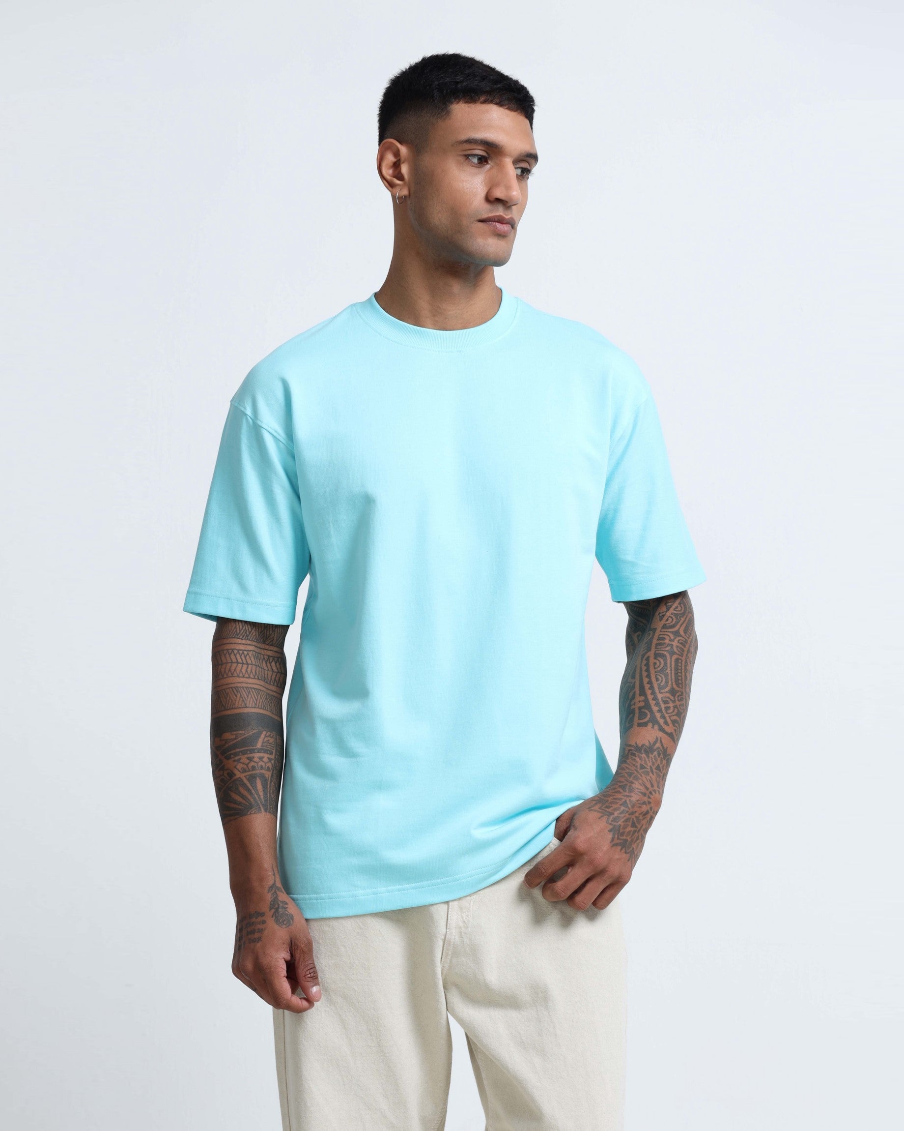 THE GROOVE Blue Basic Tee -  Relaxed Fit