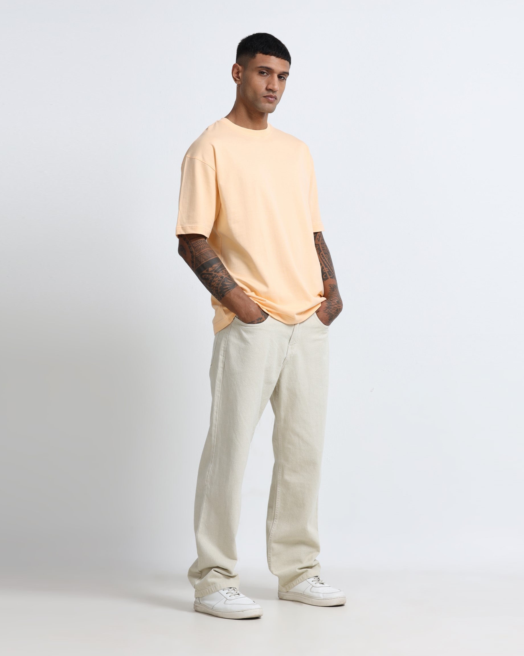 THE GROOVE Peach Basic Tee - Relaxed Fit