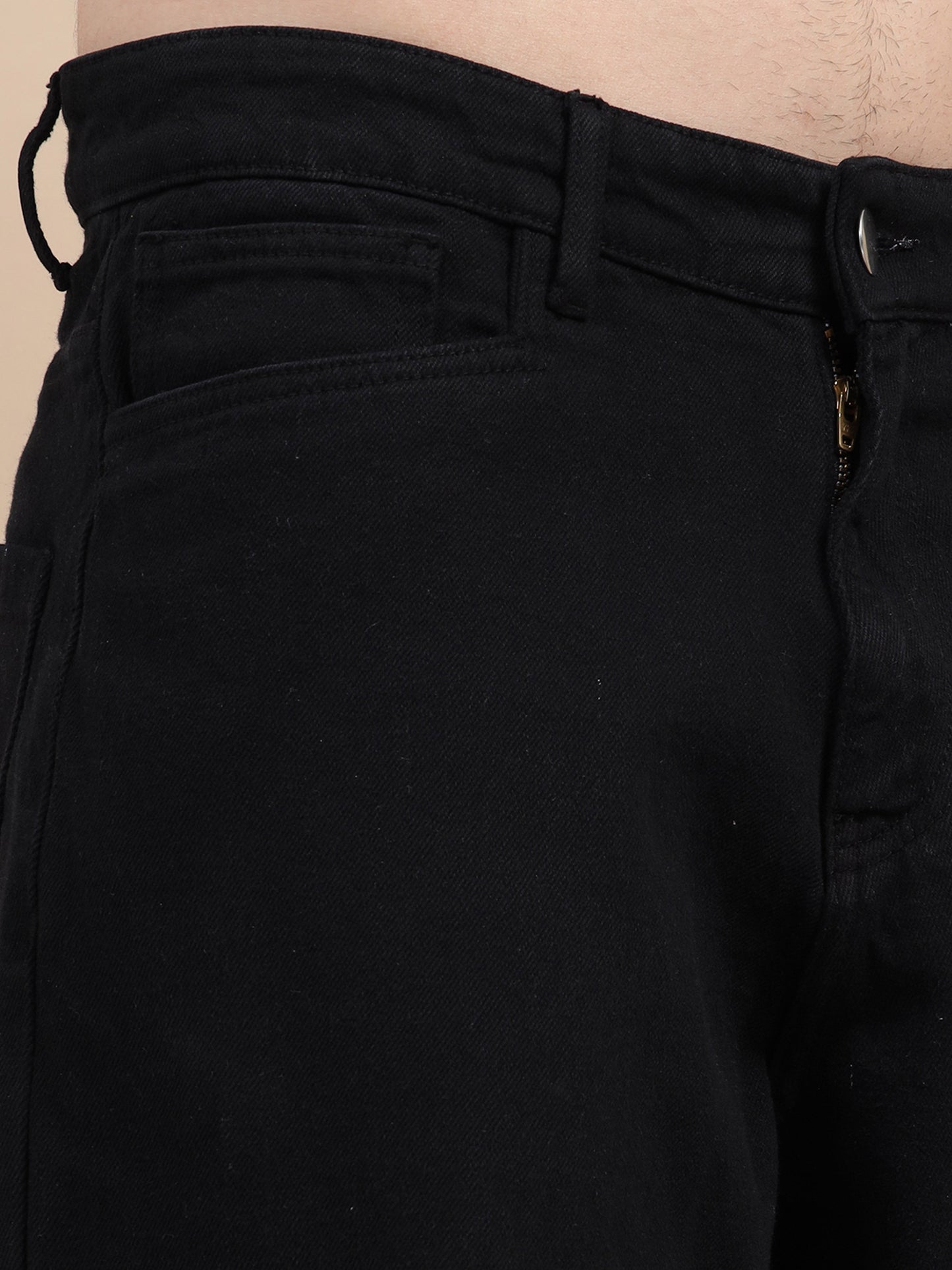 Ink Black Baggy Denim Pant