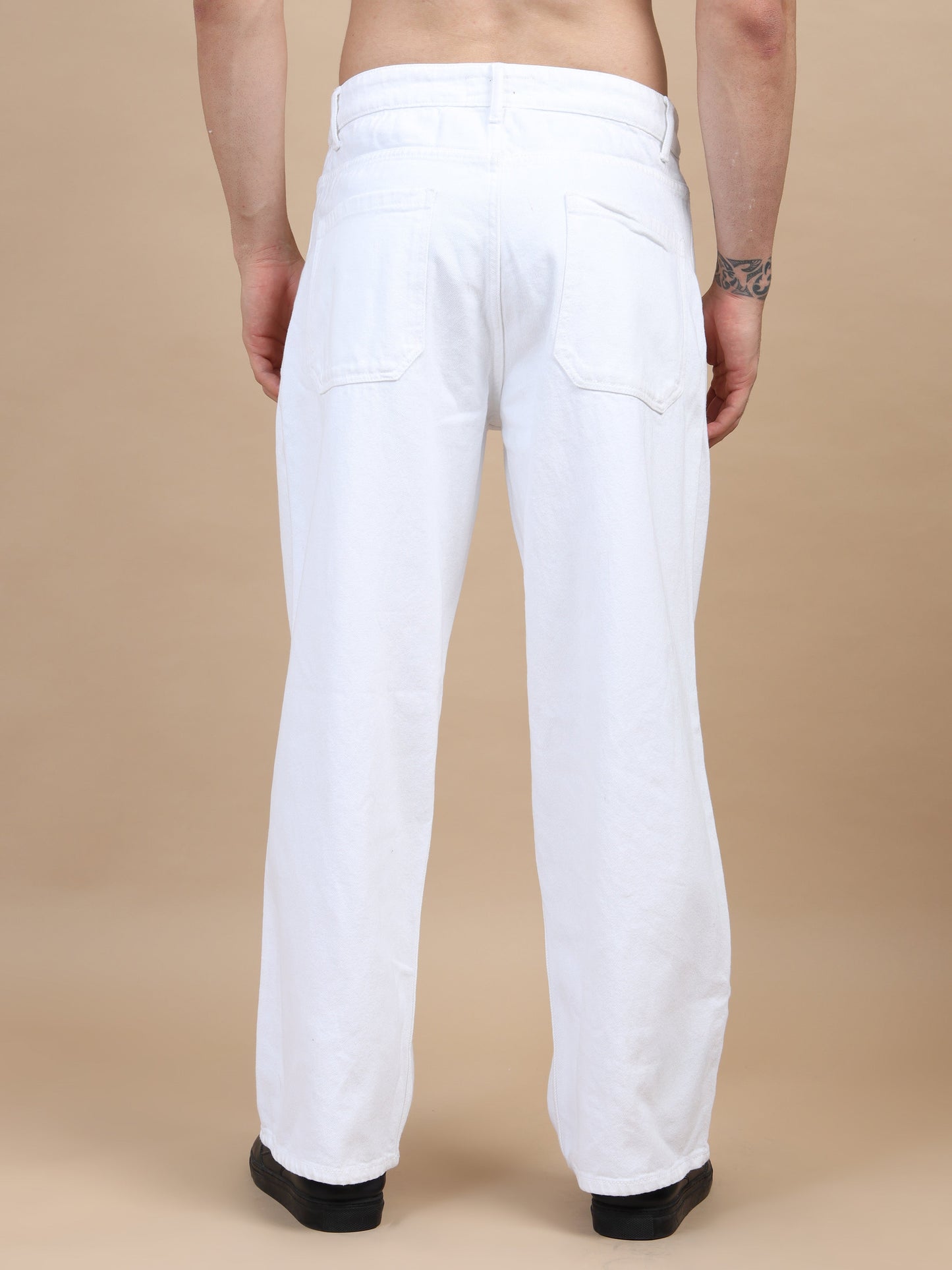 White Baggy Denim Pant