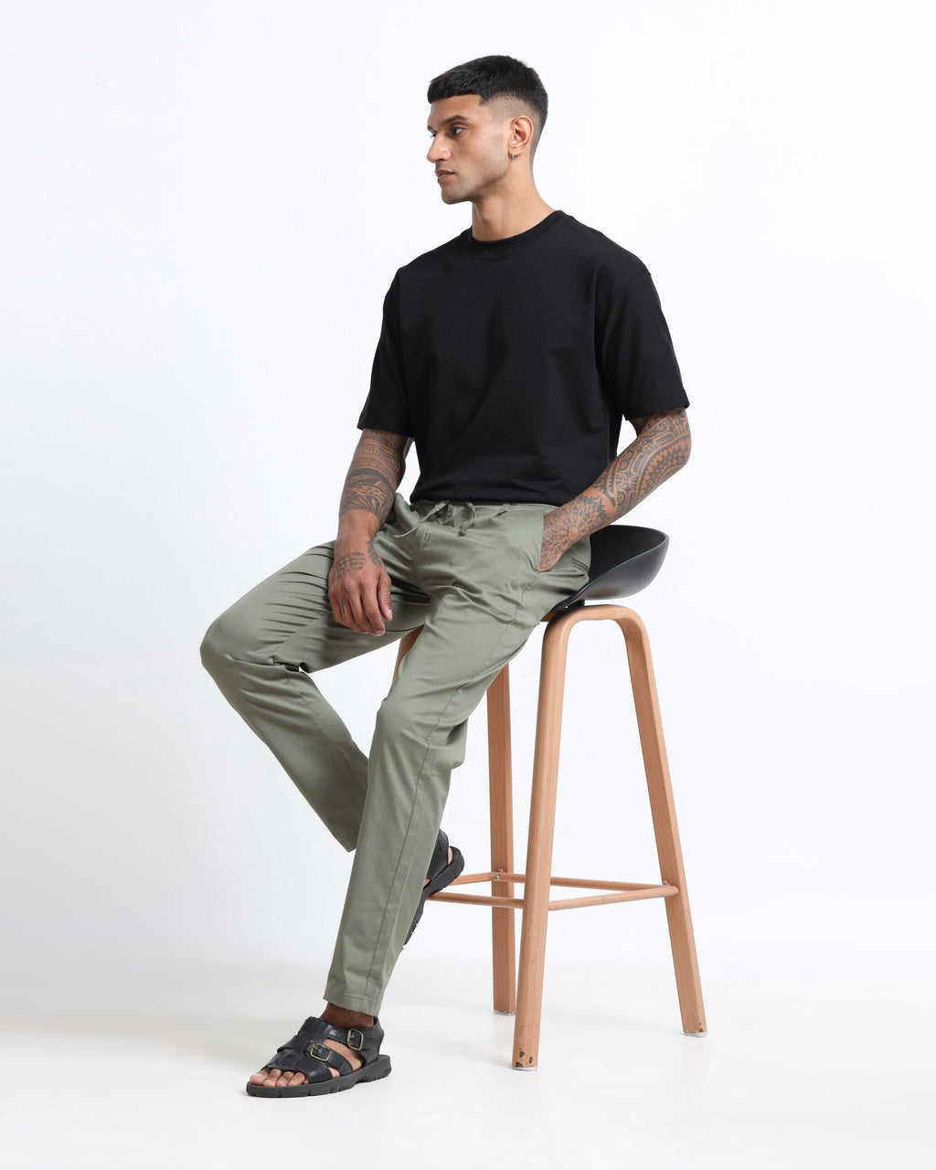 Airy Twill Trousers - Sage Green