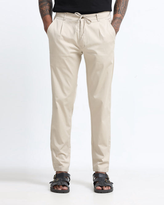 Airy Twill Trousers - Beige