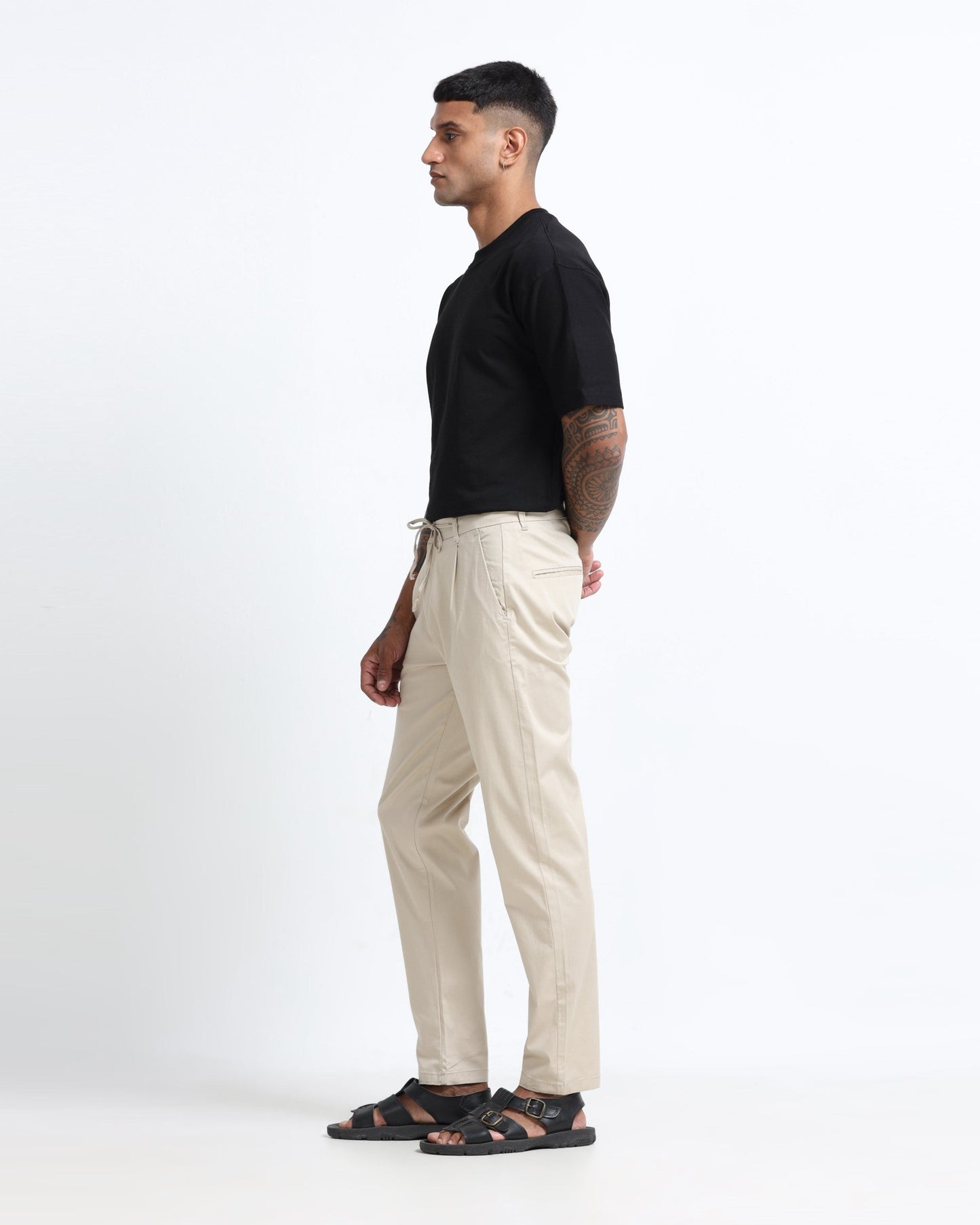 Airy Twill Trousers - Beige