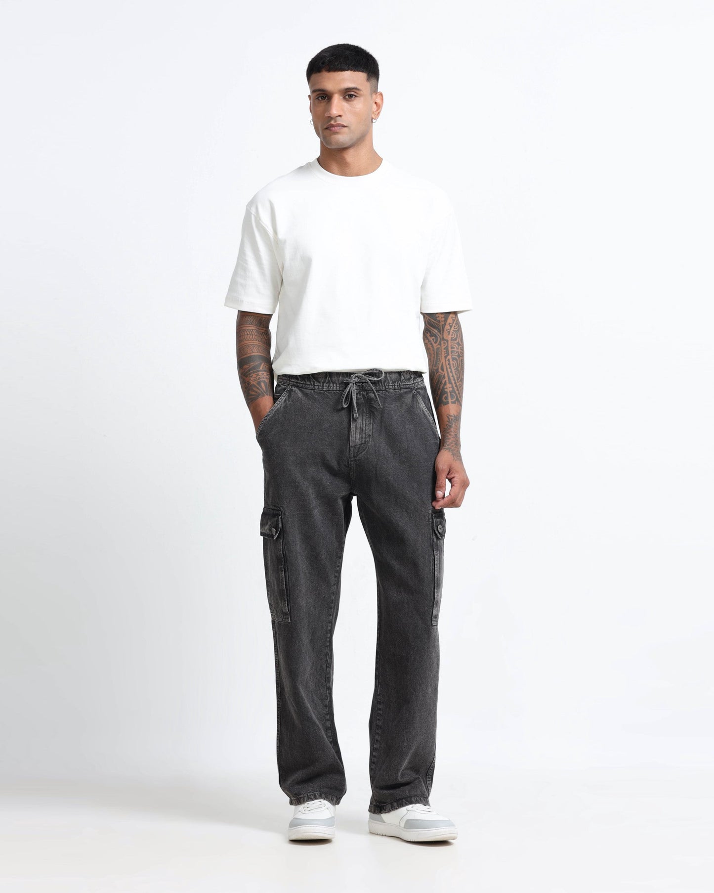 MAVERICK CHARCOAL DENIM - Relaxed fit