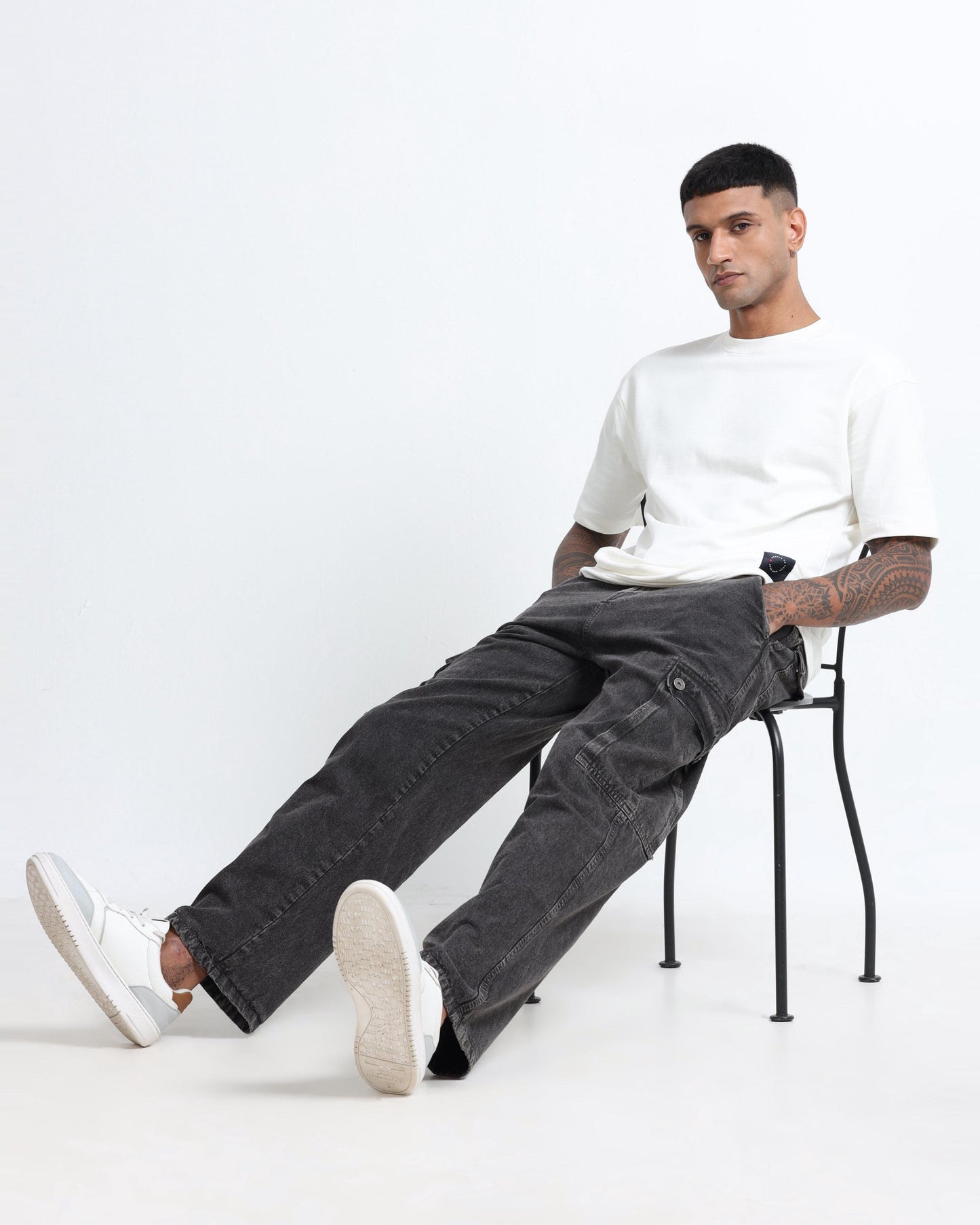 MAVERICK CHARCOAL DENIM - Relaxed fit