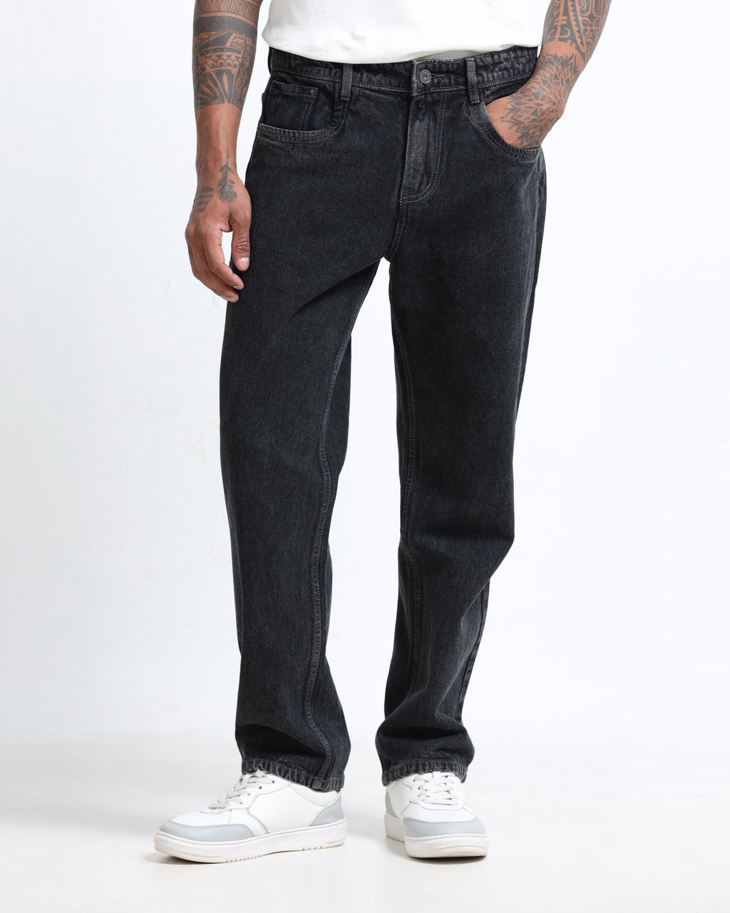 SIGNATURE CHARCOAL DENIM - Straight fit