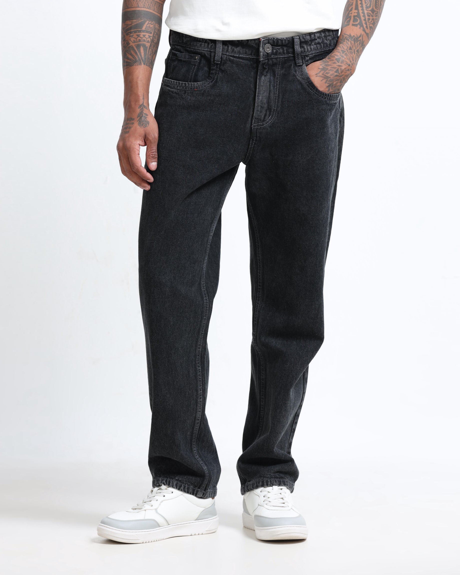 SIGNATURE CHARCOAL DENIM - Straight fit