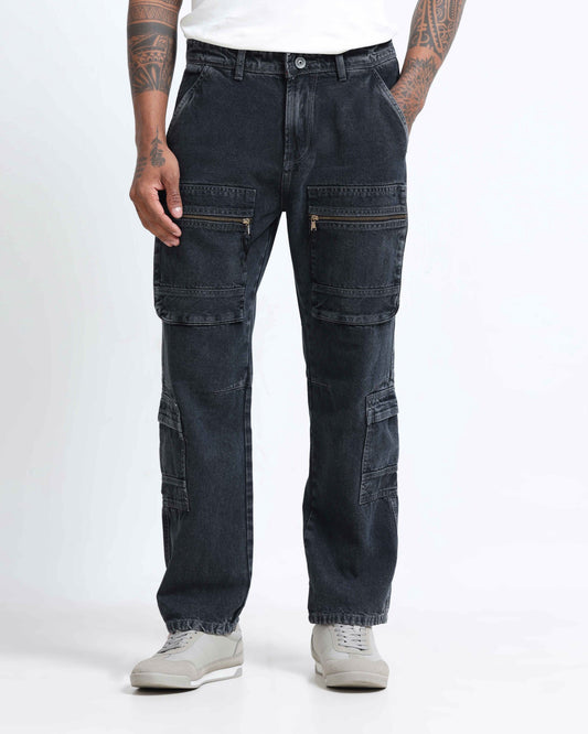 SHOW STOPPER BLACK DENIM - Relaxed fit