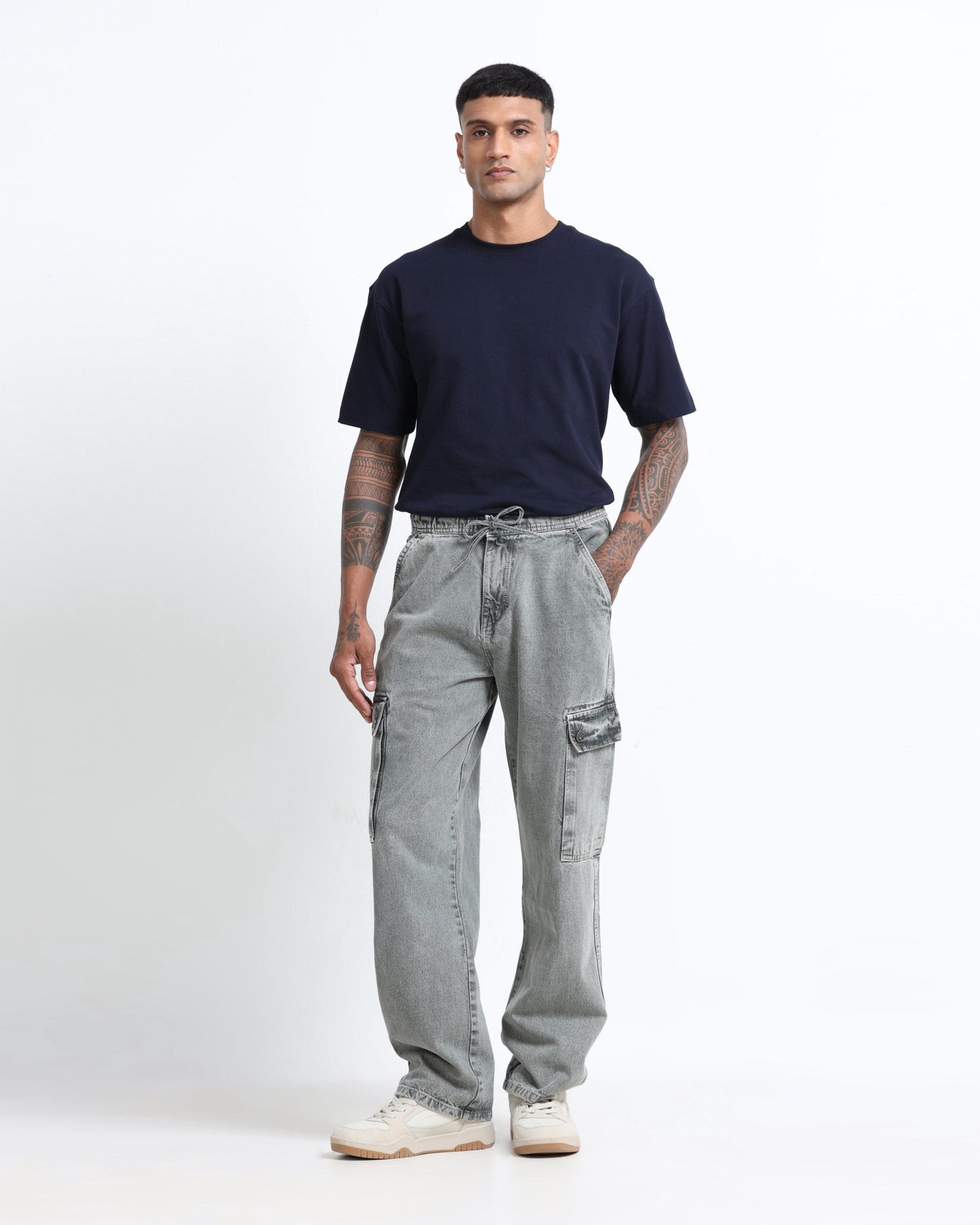 MAVERICK STONE GREY DENIM - Relaxed fit
