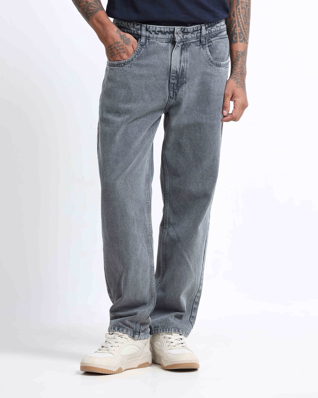 SIGNATURE GREY DENIM  - Straight Fit