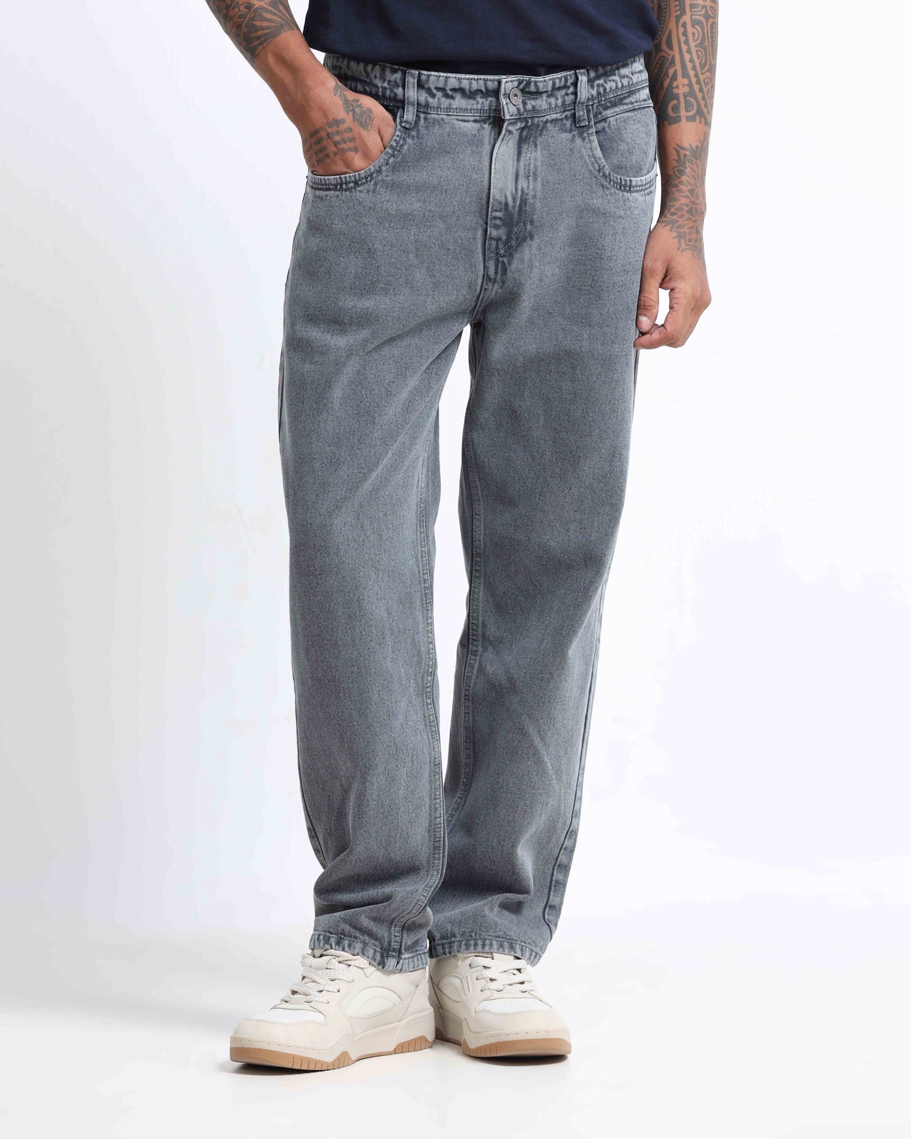 SIGNATURE GREY DENIM  - Straight Fit