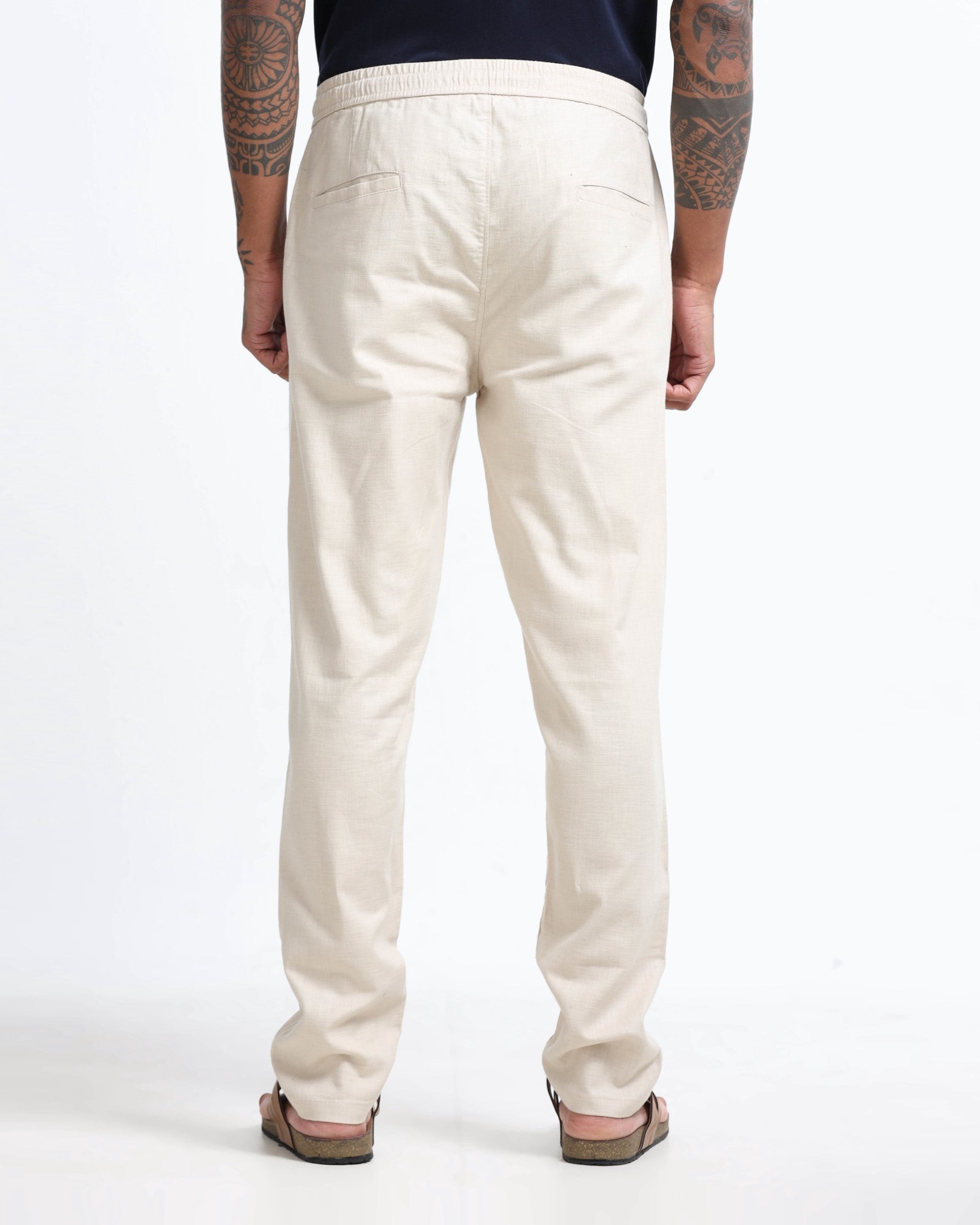 Breezy Linen Trousers - Beige