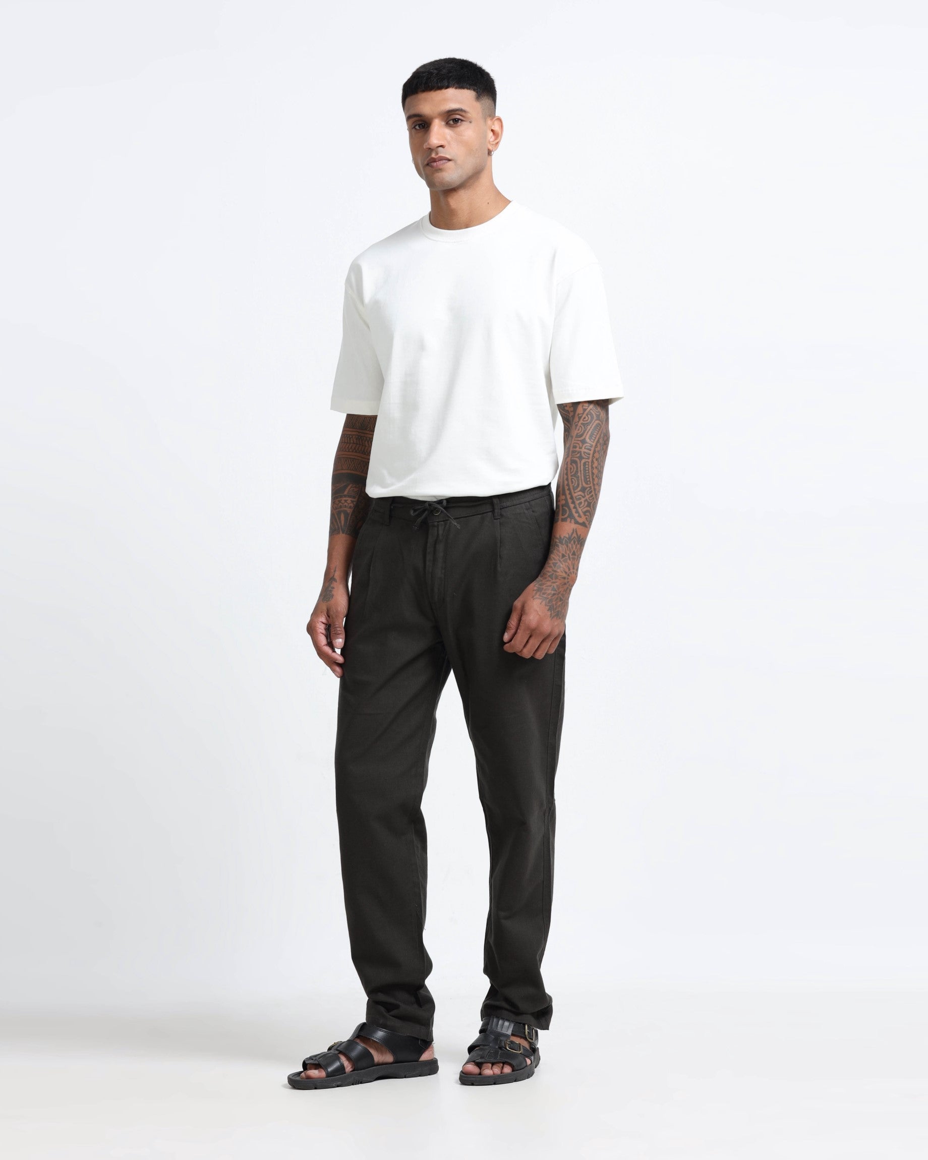 Breezy Linen Trousers - Olive