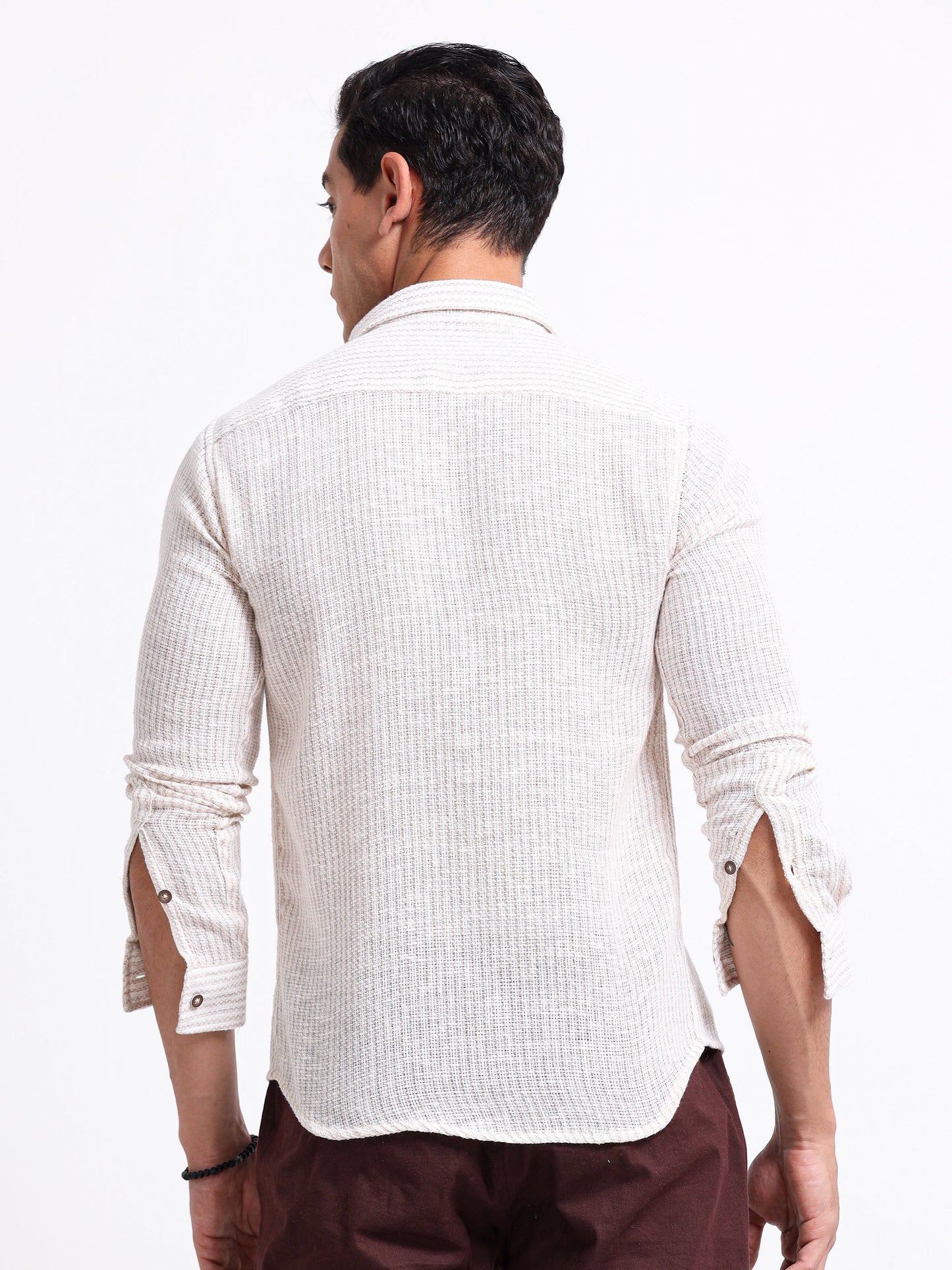 Crafted Embroidery Linen Blend Shirt