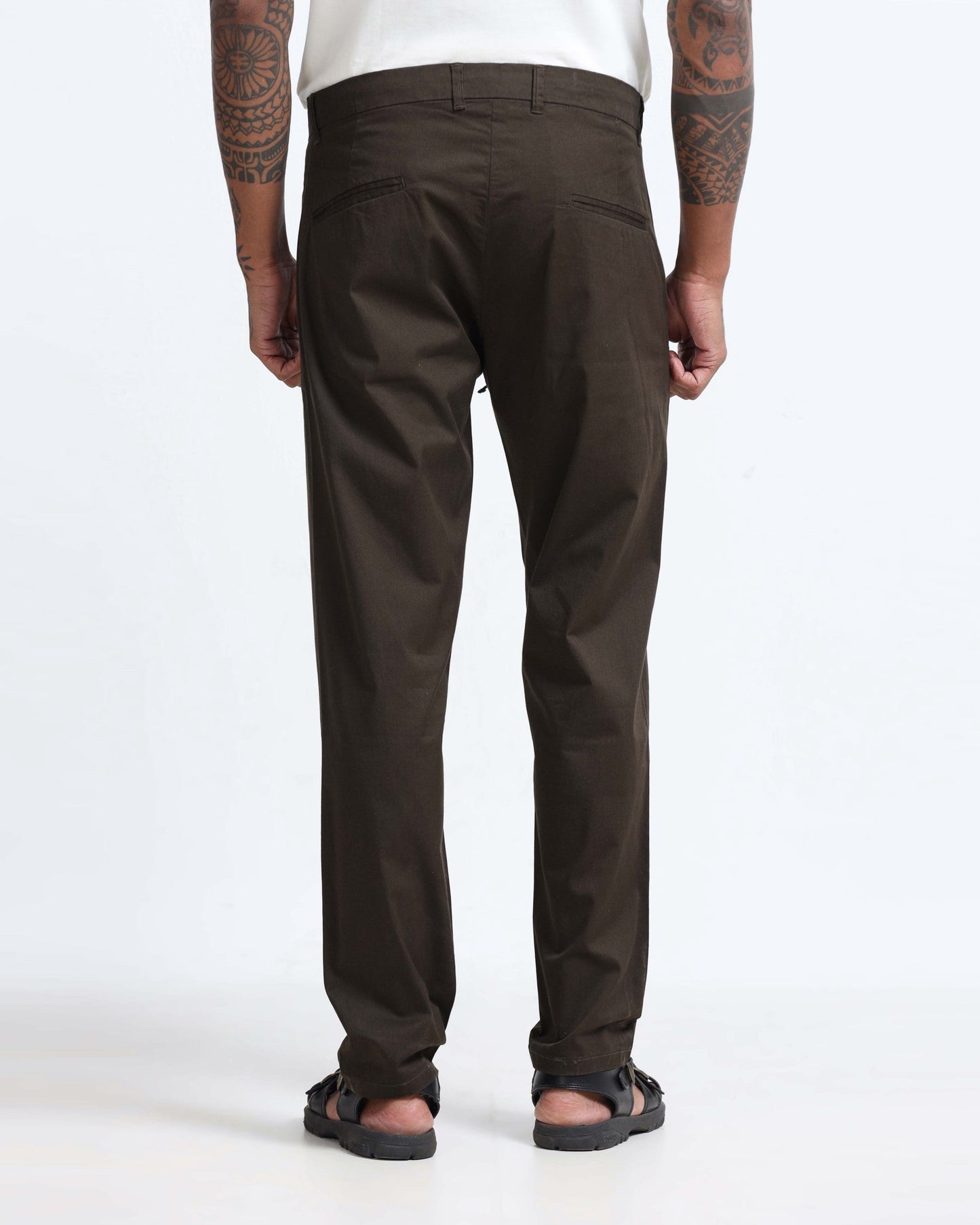 Airy Twill Trousers - Brown