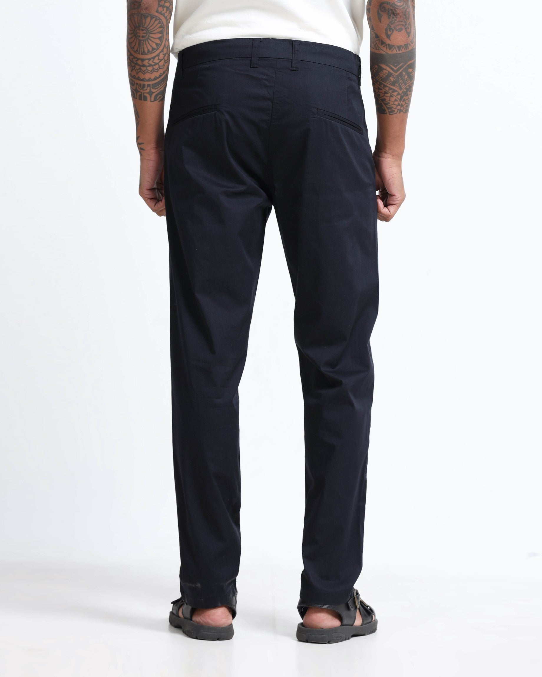 Airy Twill Trousers - Navy Blue