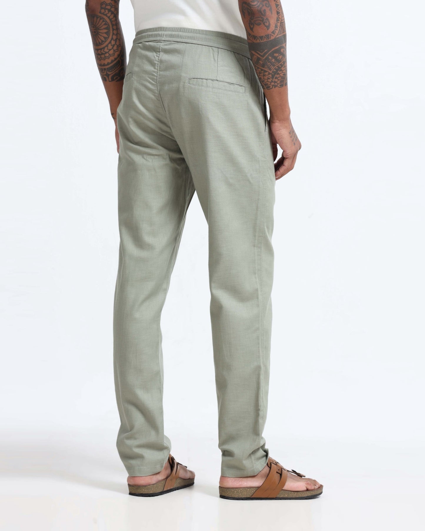 Breezy Linen Trousers - Sage Green