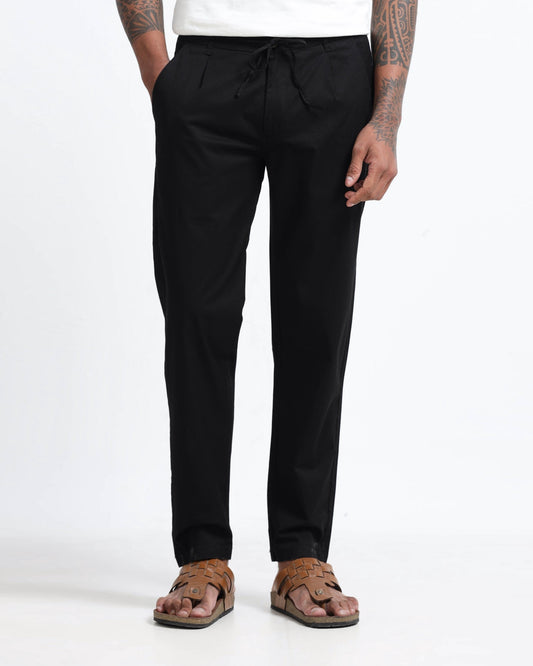 Airy Twill Trousers - Black