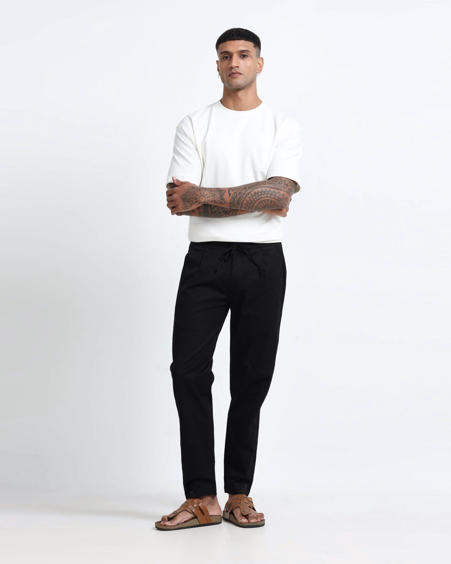 Airy Twill Trousers - Black
