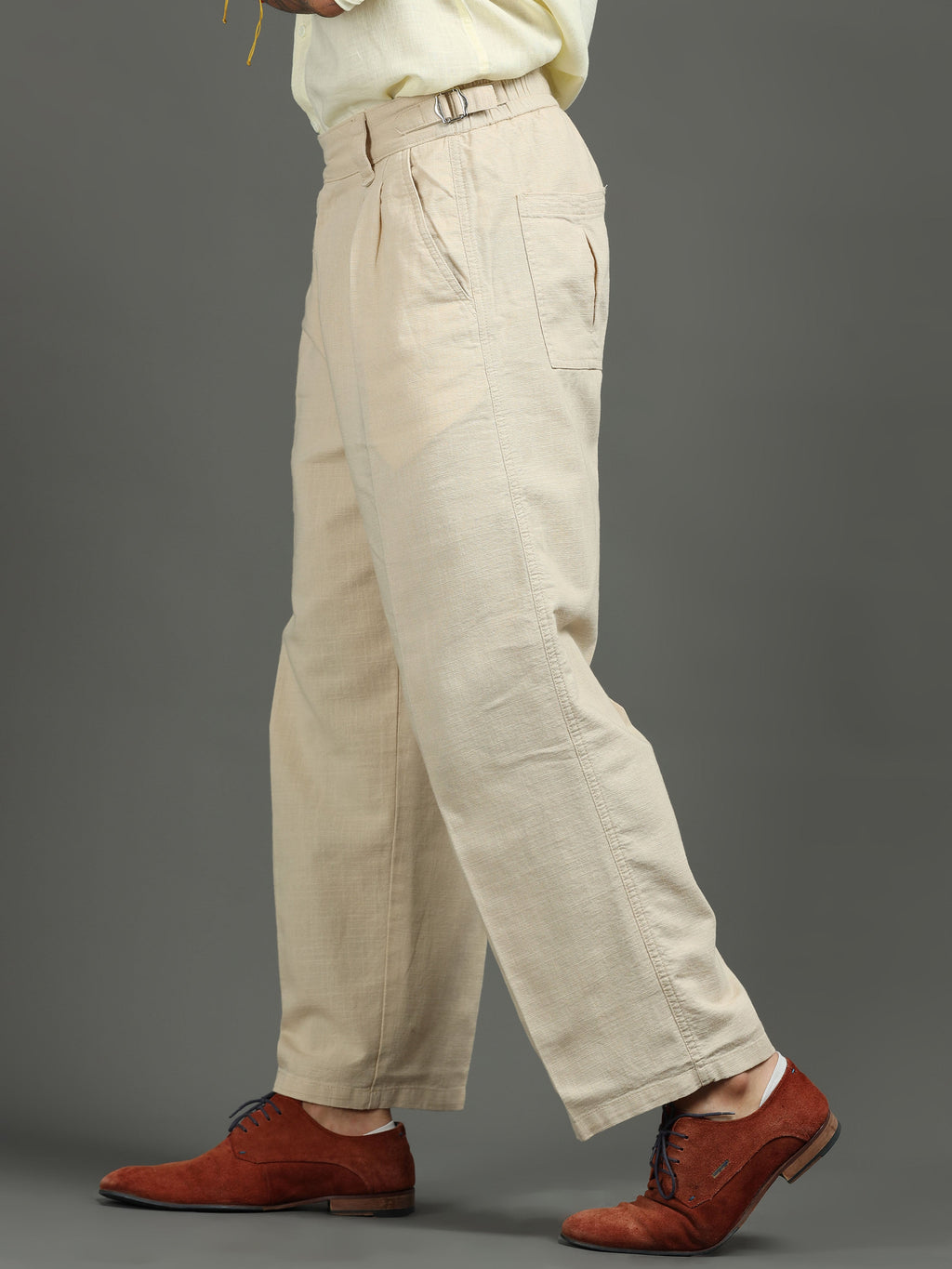 Huntington Relaxed Trouser in Beige