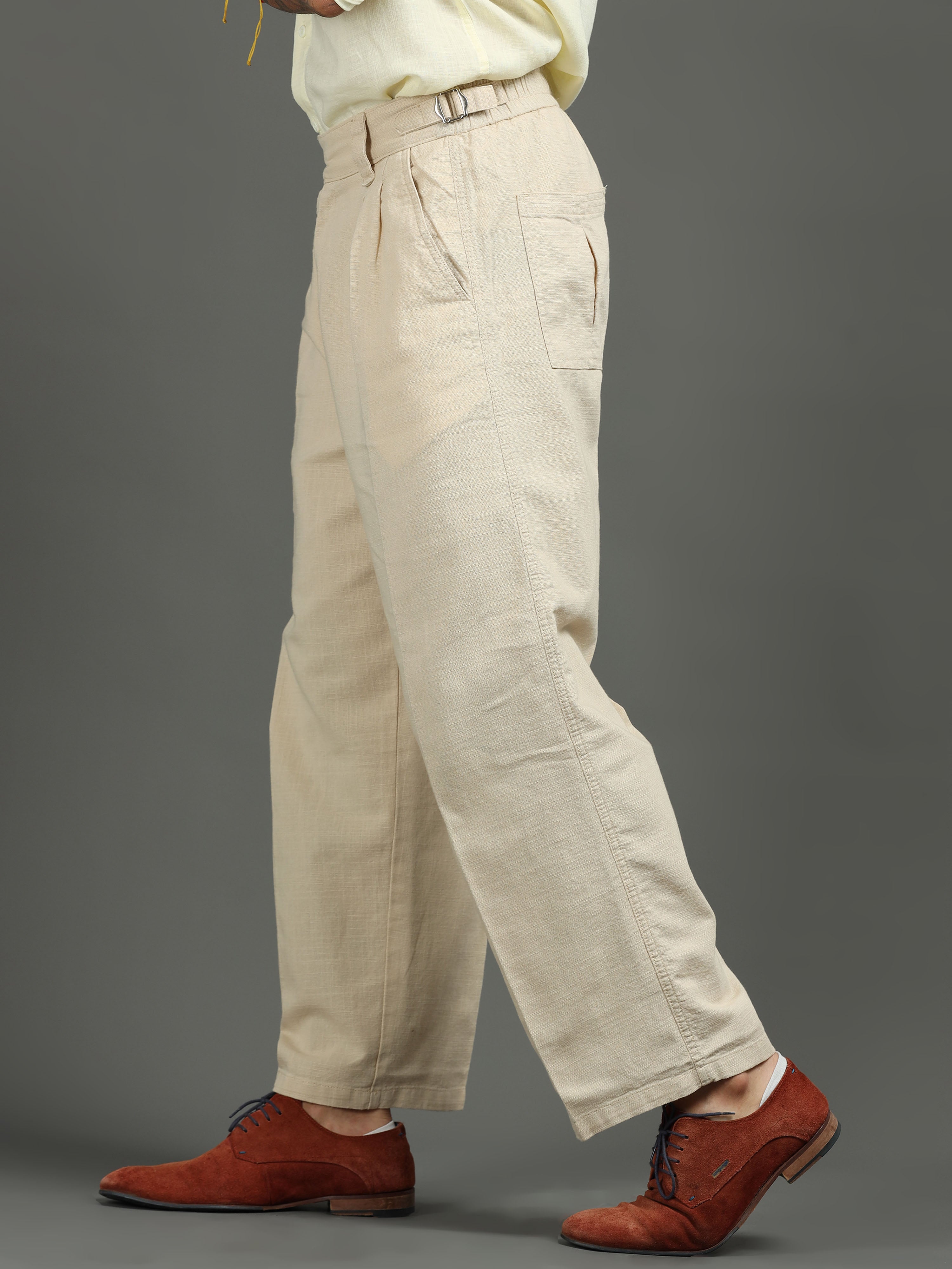 Huntington Relaxed Trouser in Beige