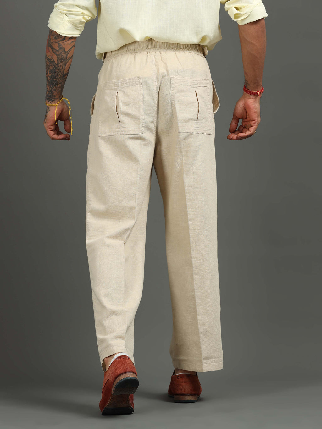Huntington Relaxed Trouser in Beige