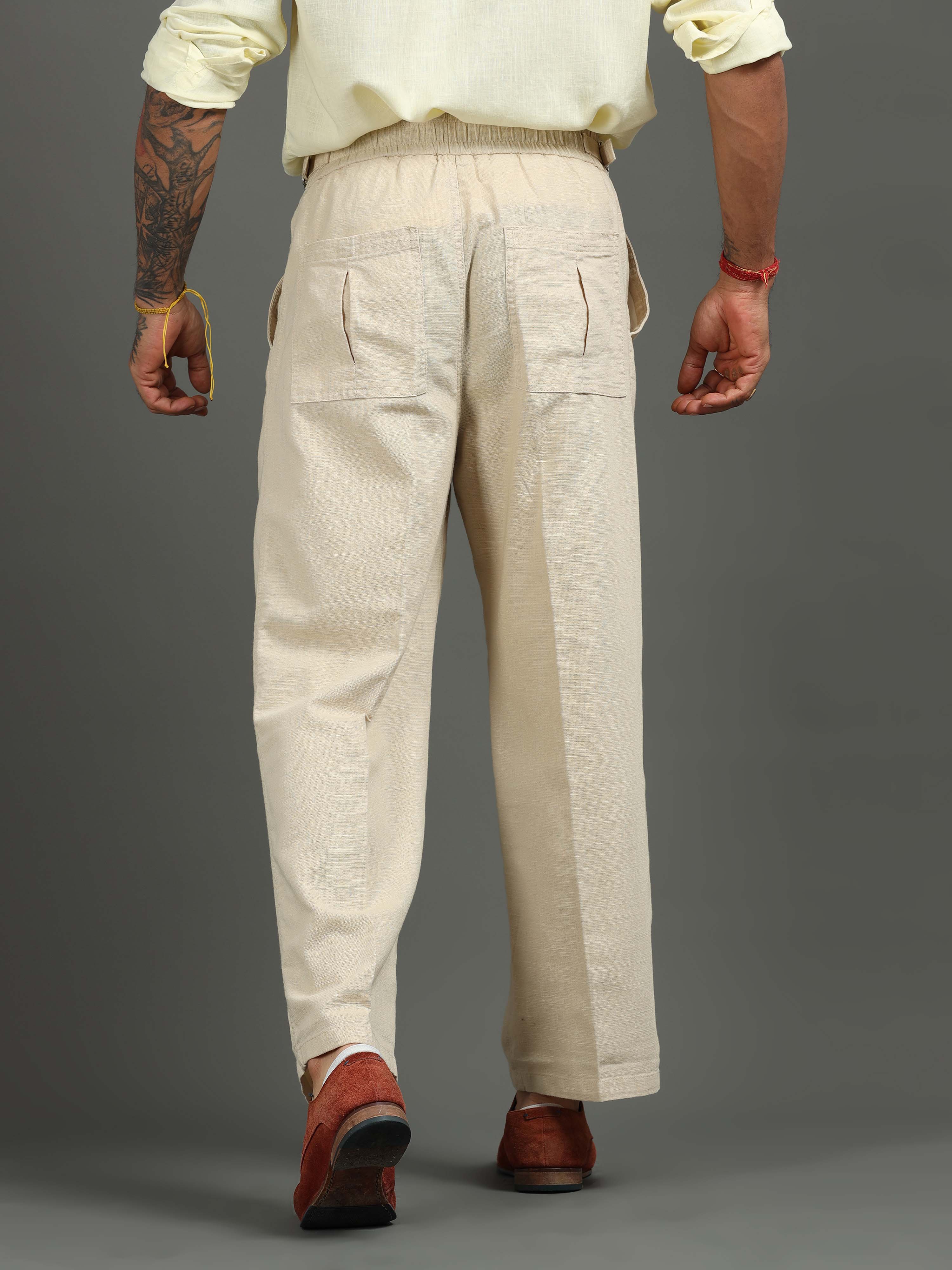Huntington Relaxed Trouser in Beige
