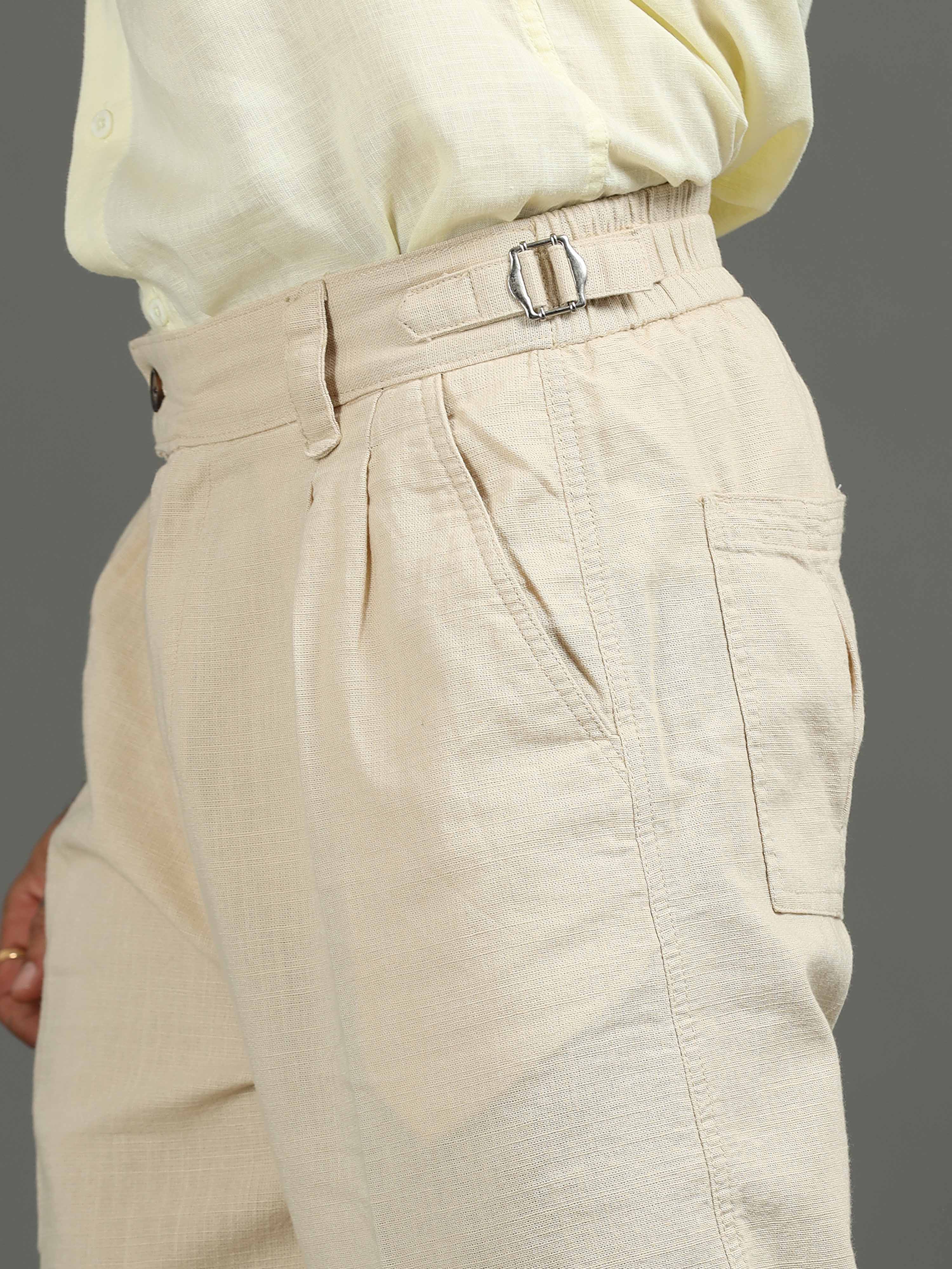 Huntington Relaxed Trouser in Beige