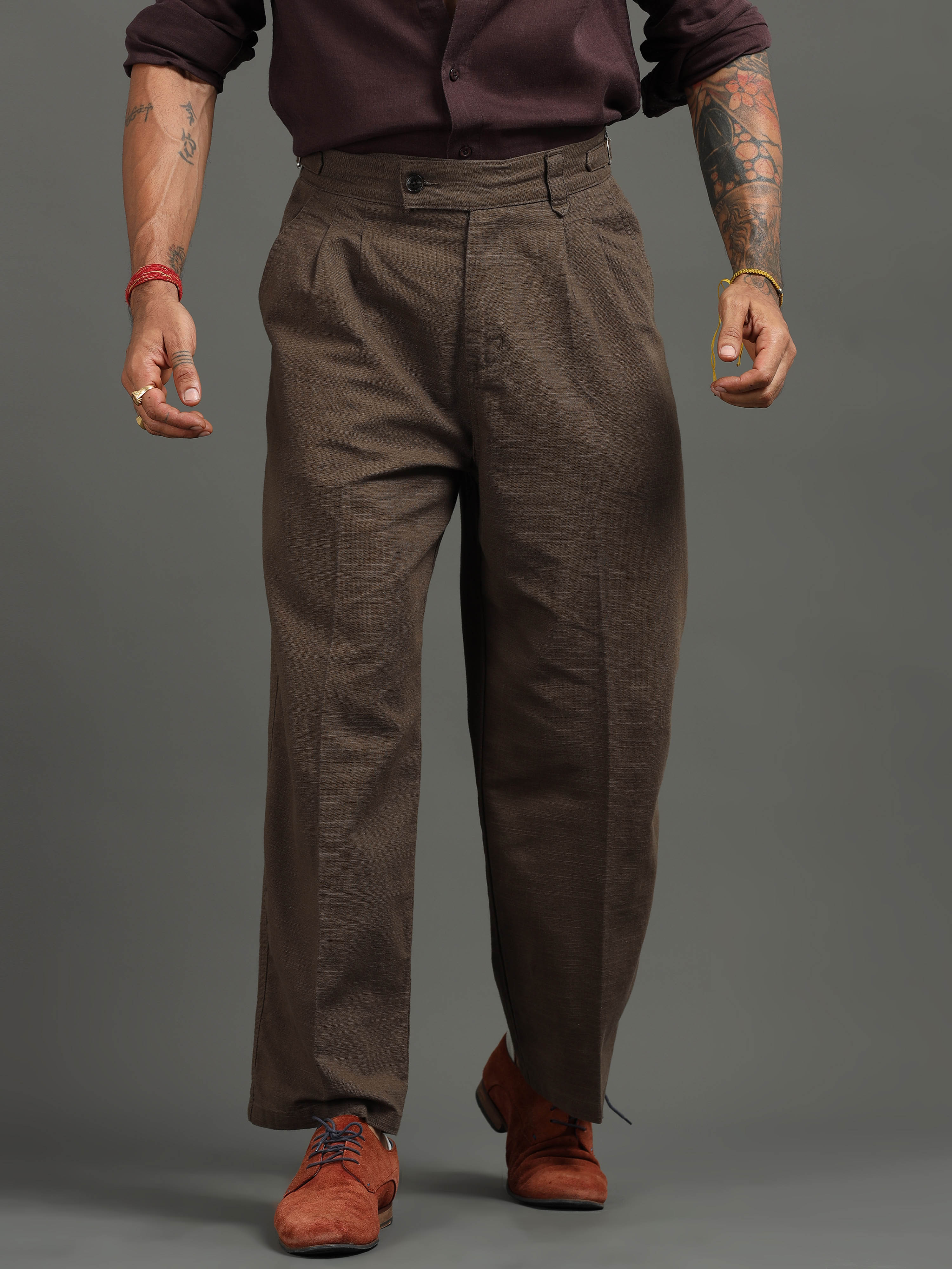 Huntington Relaxed Trouser in Brown