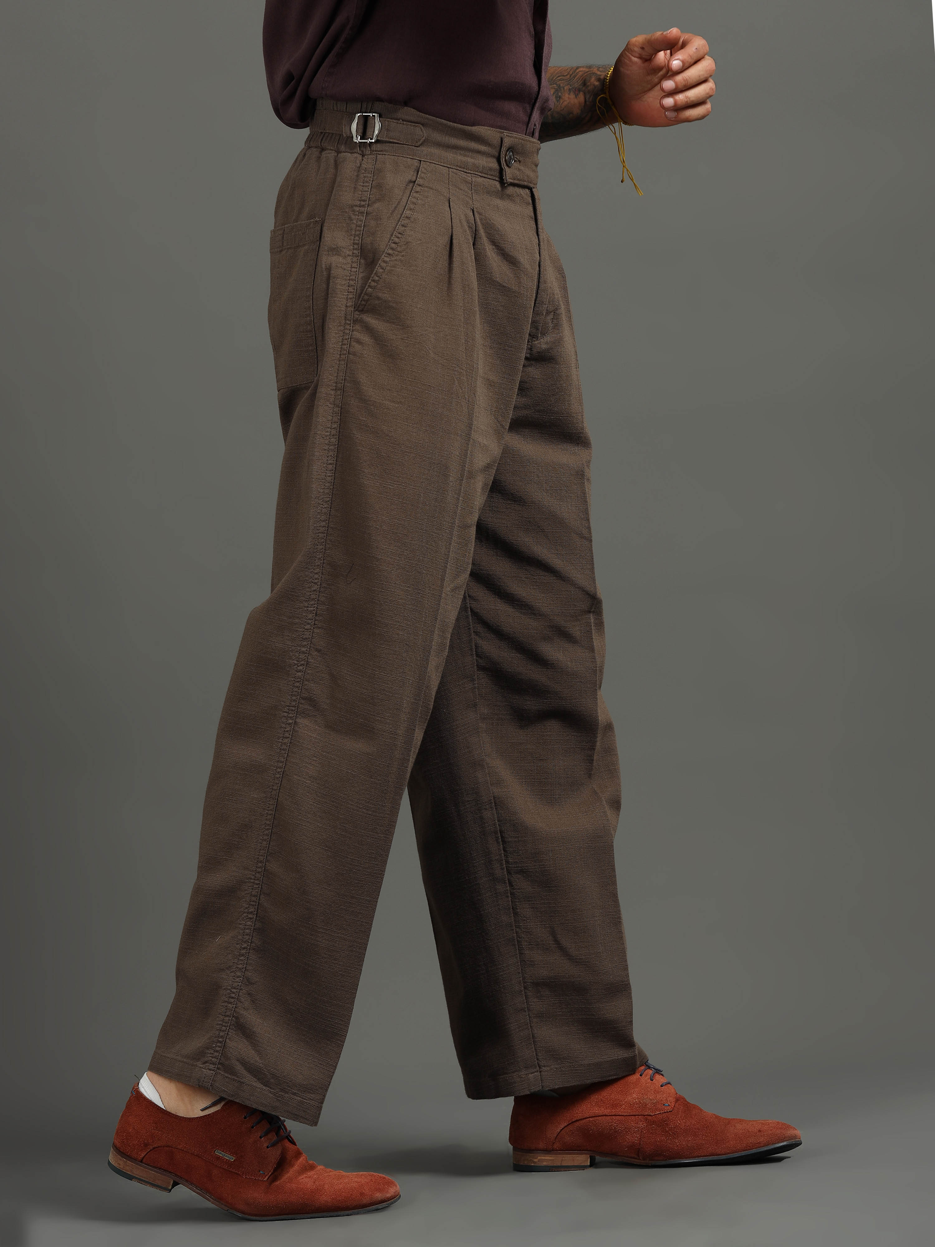 Huntington Relaxed Trouser in Brown