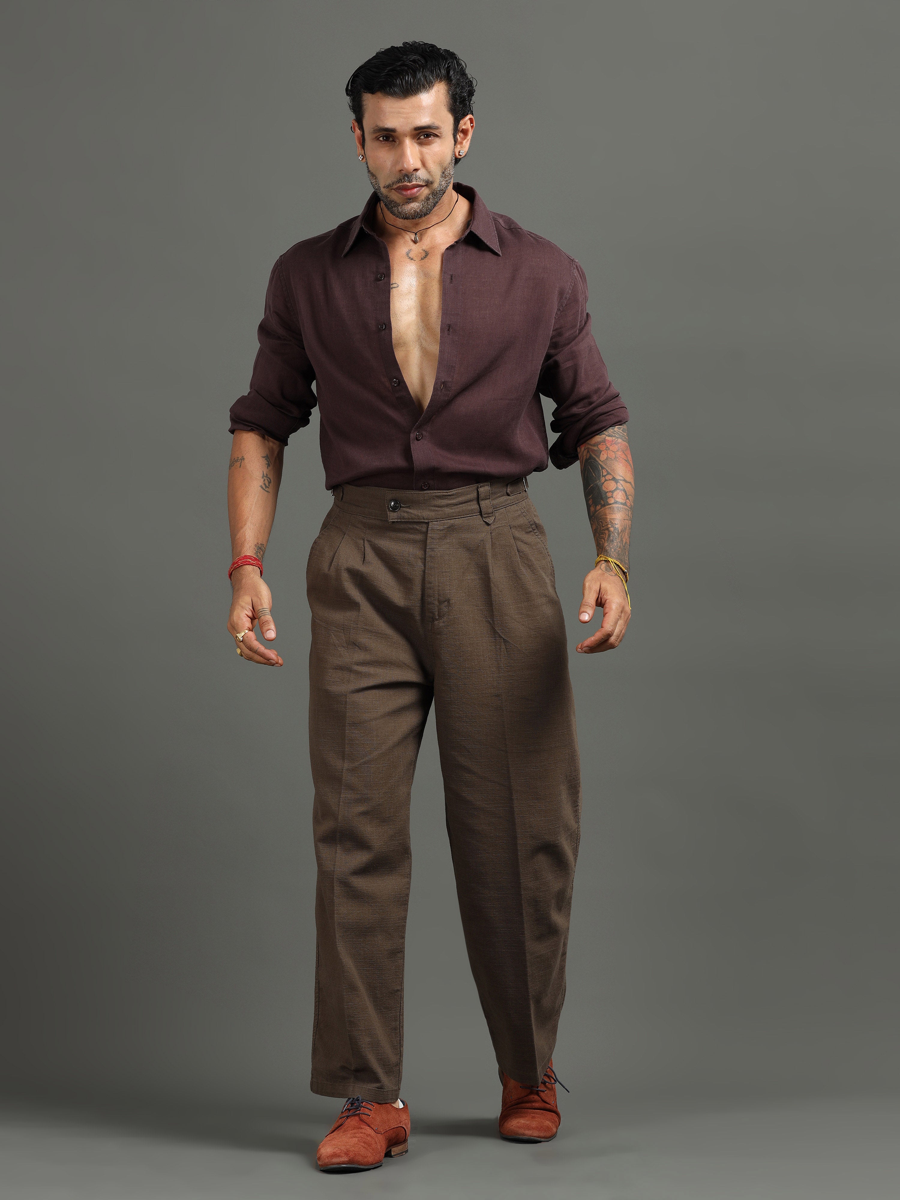 Huntington Relaxed Trouser in Brown