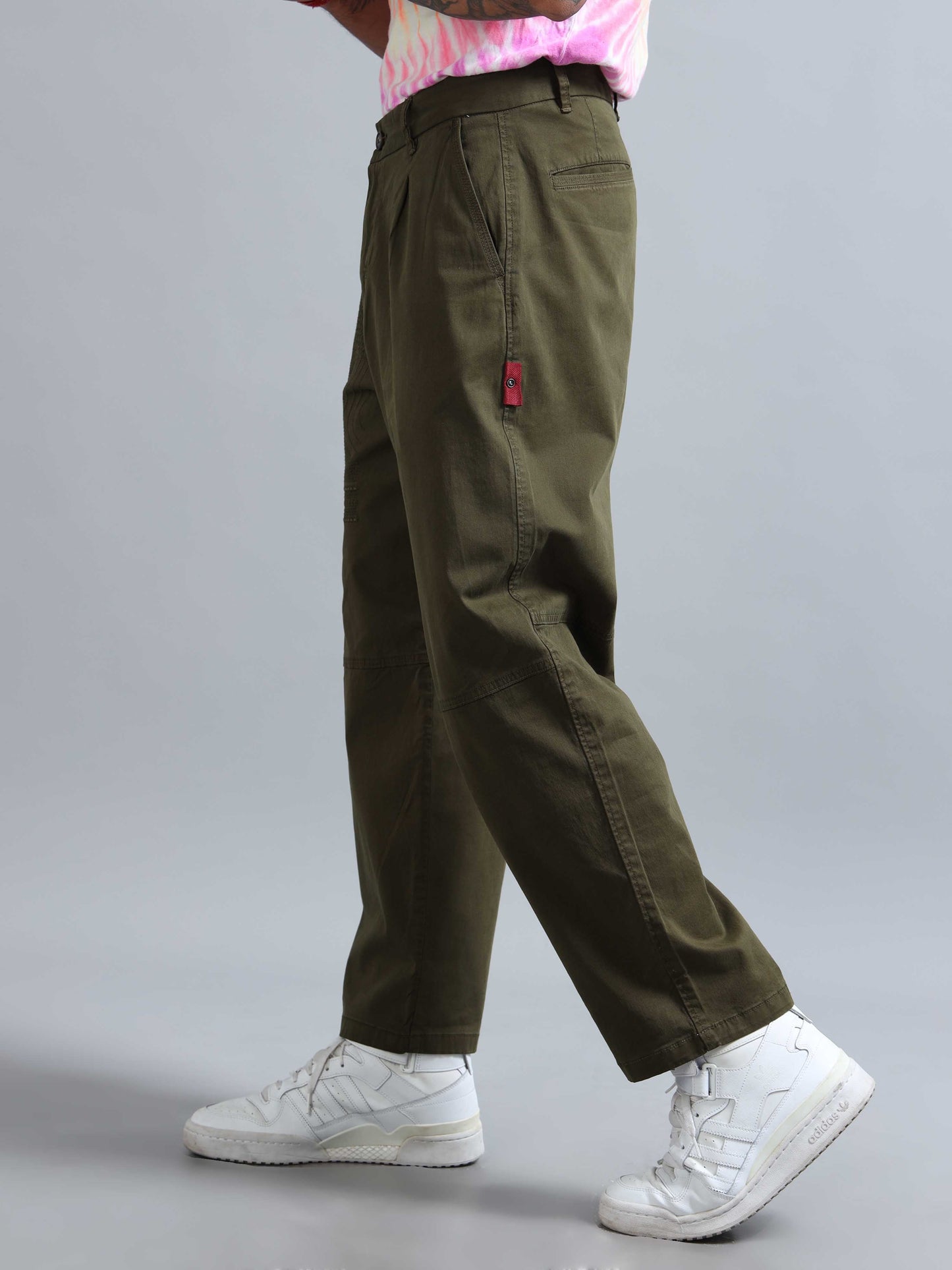 Battalion Embroidered Trouser In Olive