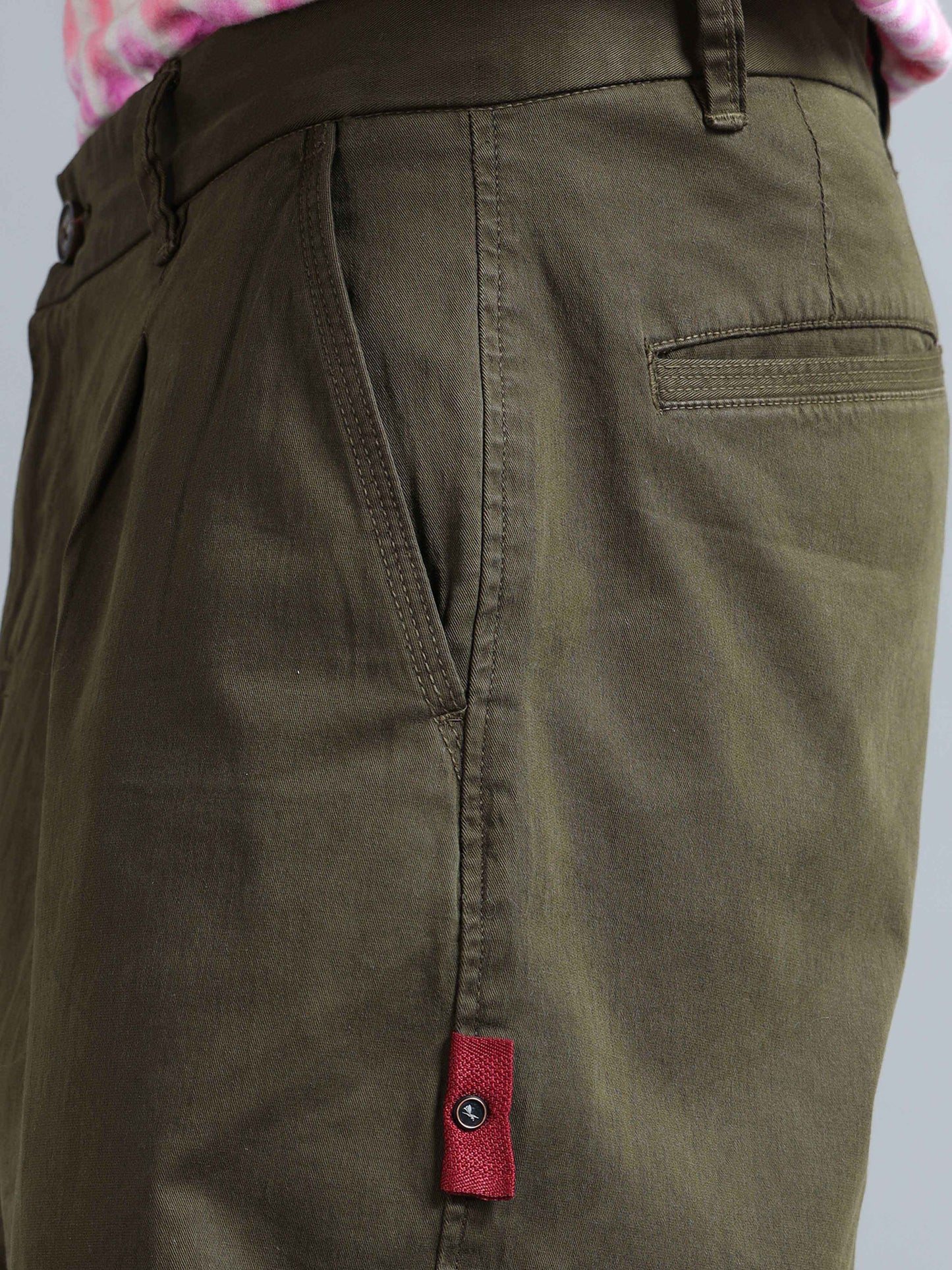 Battalion Embroidered Trouser In Olive