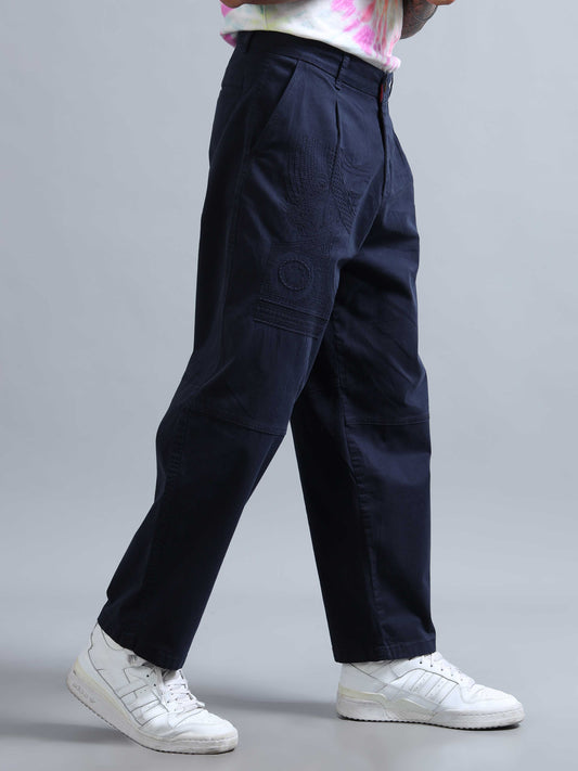 Battalion Embroidered Trouser In Navy