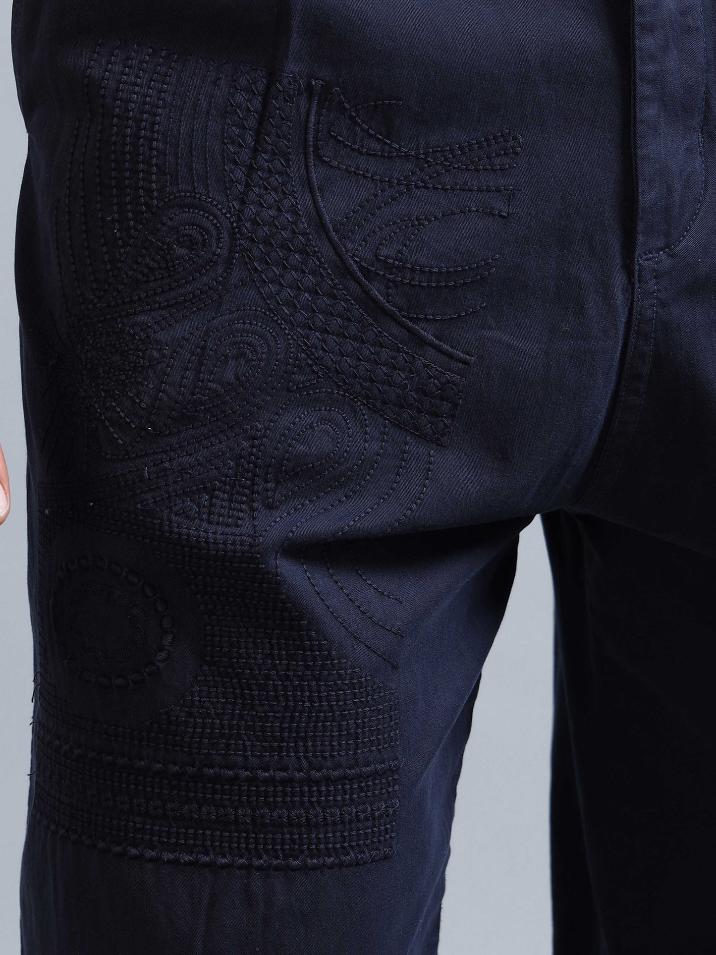 Battalion Embroidered Trouser In Navy
