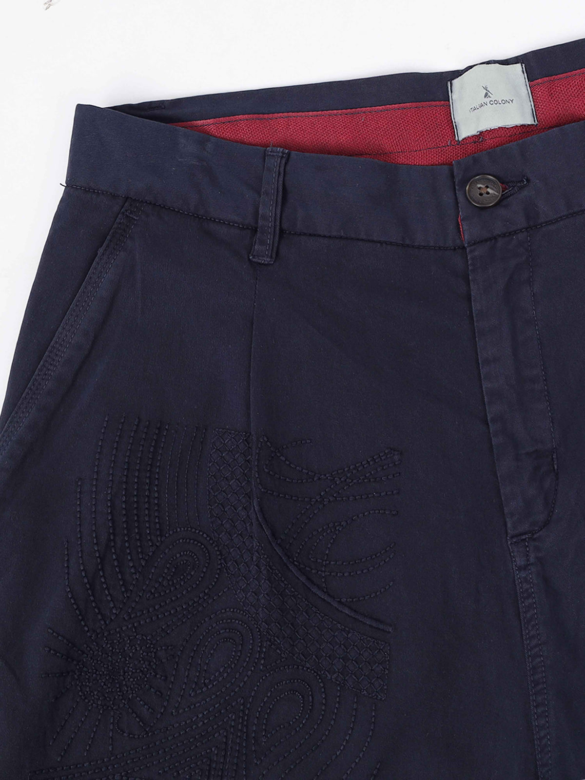 Battalion Embroidered Trouser In Navy