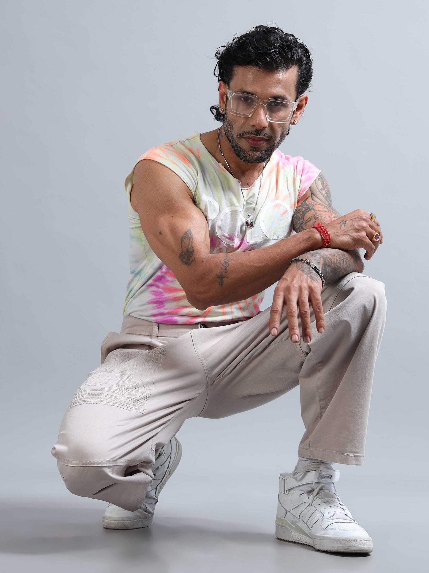 Battalion Embroidered Trouser In Cream