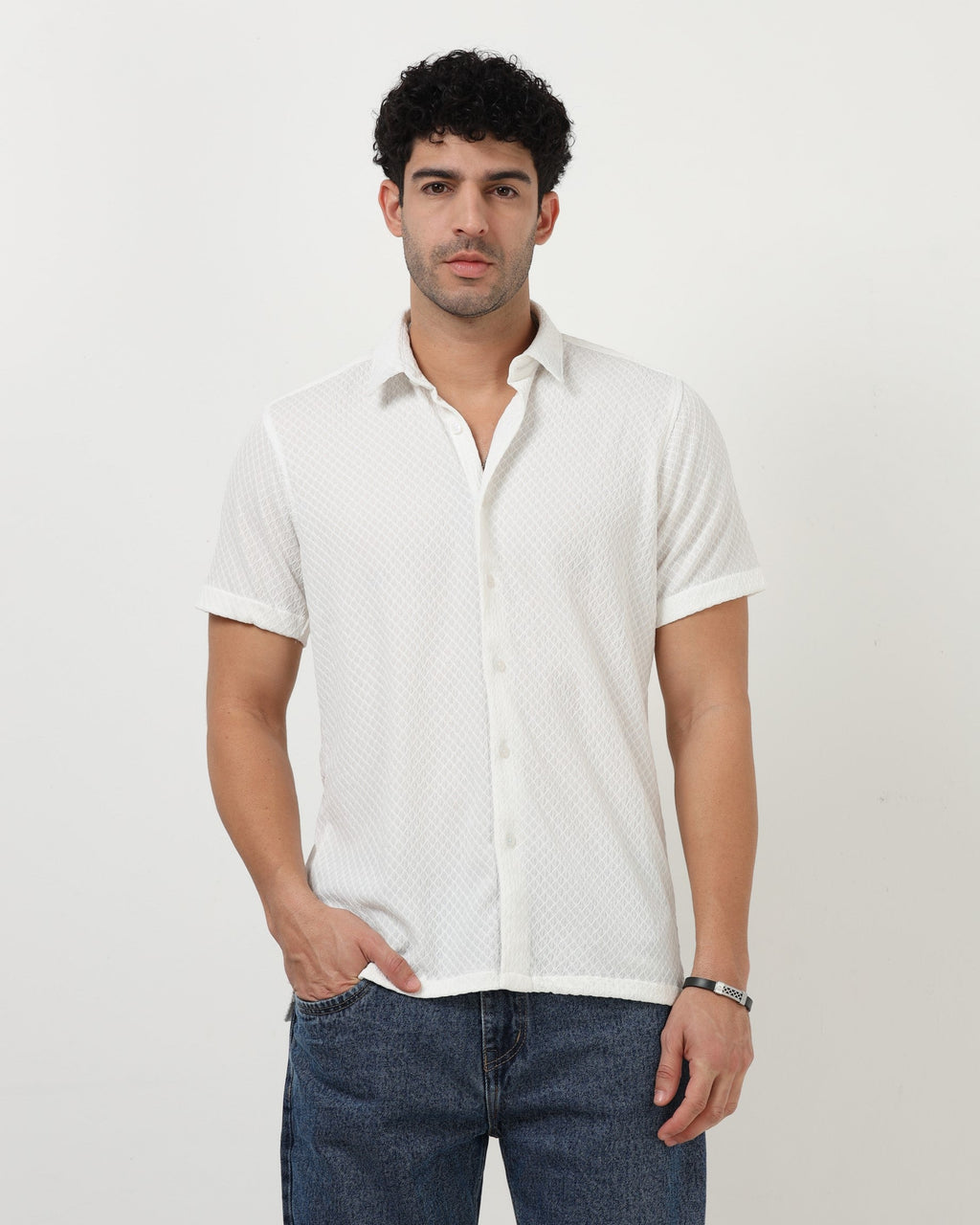 HALO White Knit Shirt