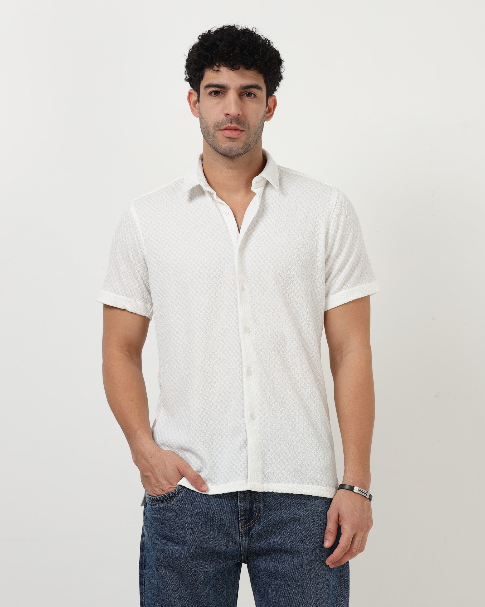 HALO White Knit Shirt