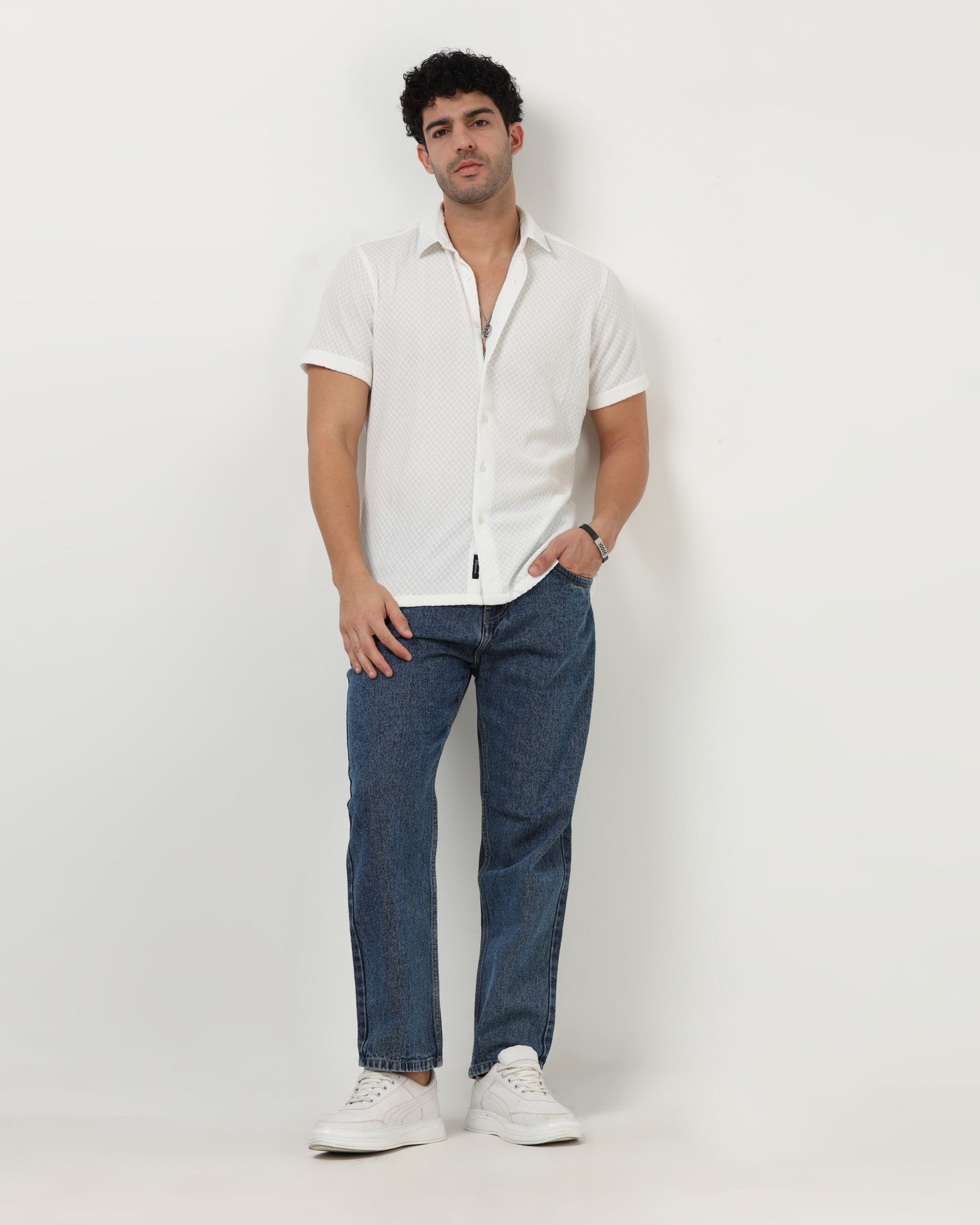 HALO White Knit Shirt