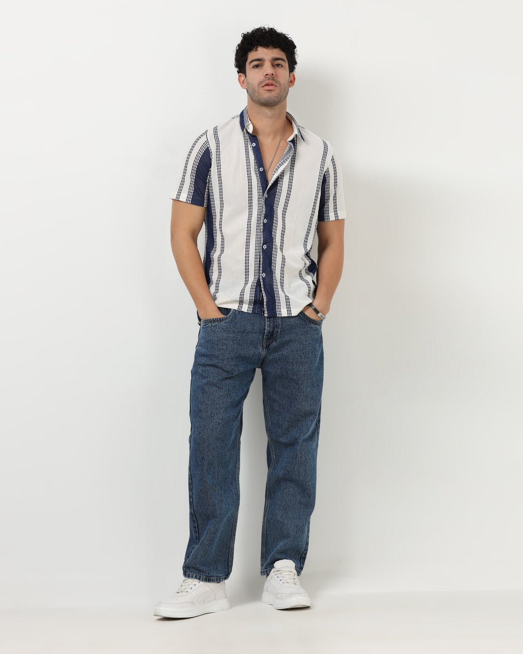 VOLT Blue Textured Knit Shirt