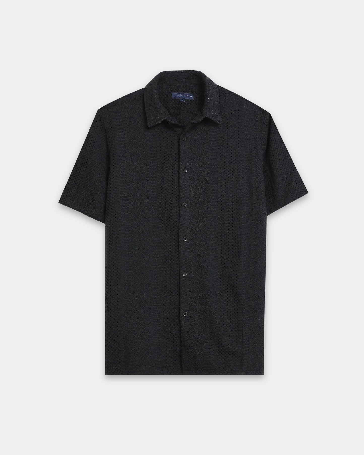 AETHER Black Mesh Knit shirt