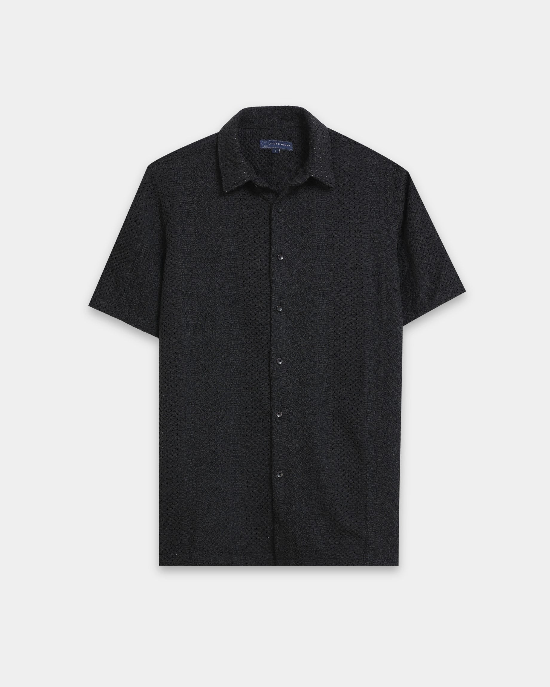 AETHER Black Mesh Knit shirt