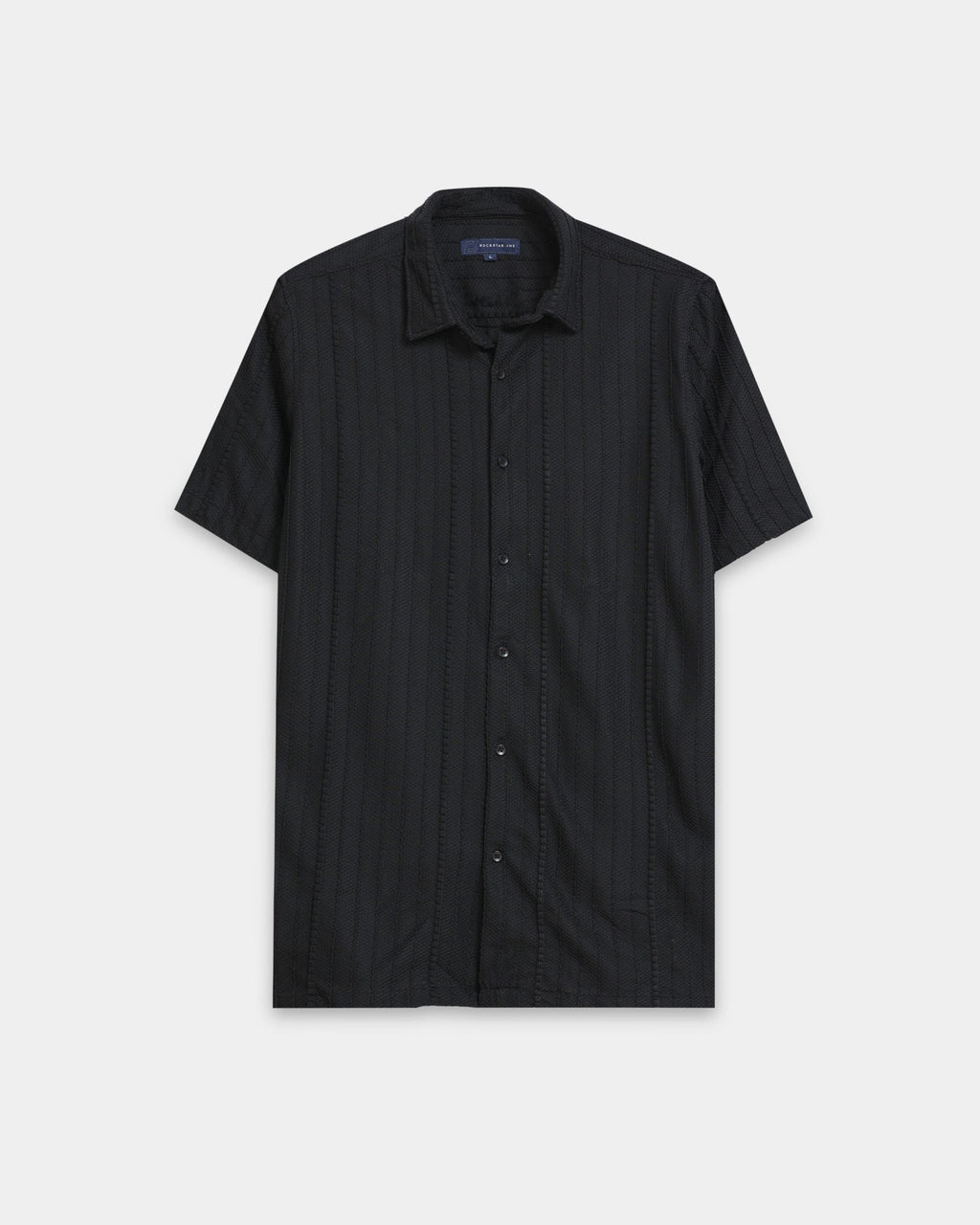 VERTIX Black Textured Knit Shirt